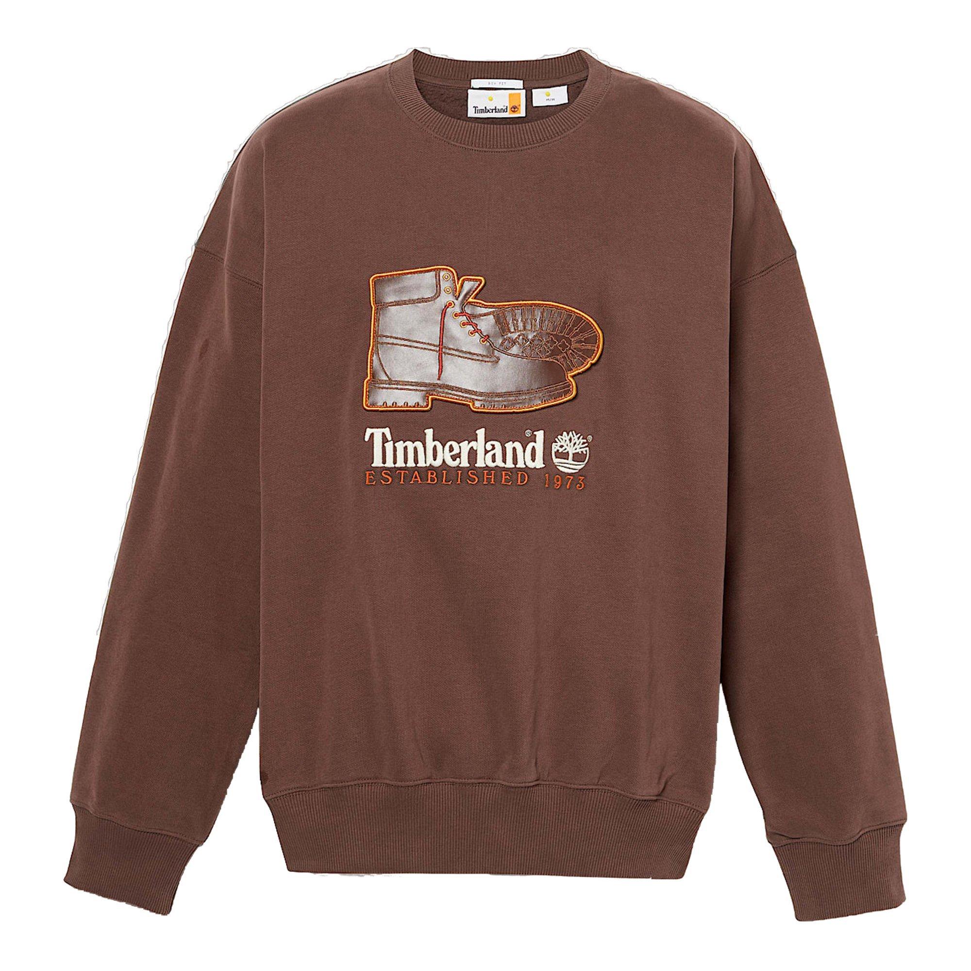 Timberland Men's Box Fit Badge Crewneck - BROWN