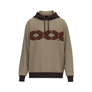 Hooey Men's Polar Aztec Fleece Hoodie - Tan/Red