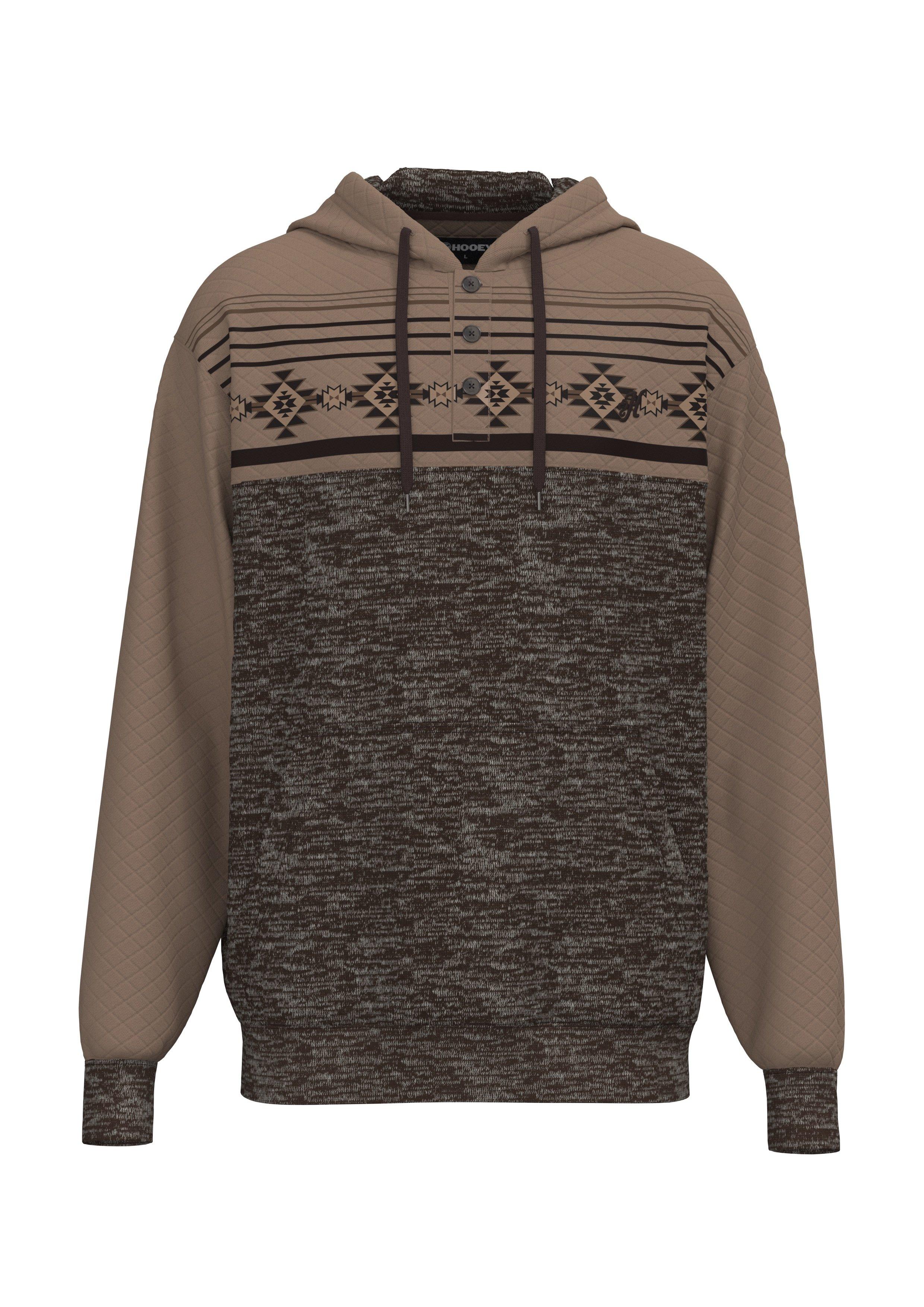Hooey Men's Jimmy Aztec Hoodie - Brown - BLACK Thumbnail View 1