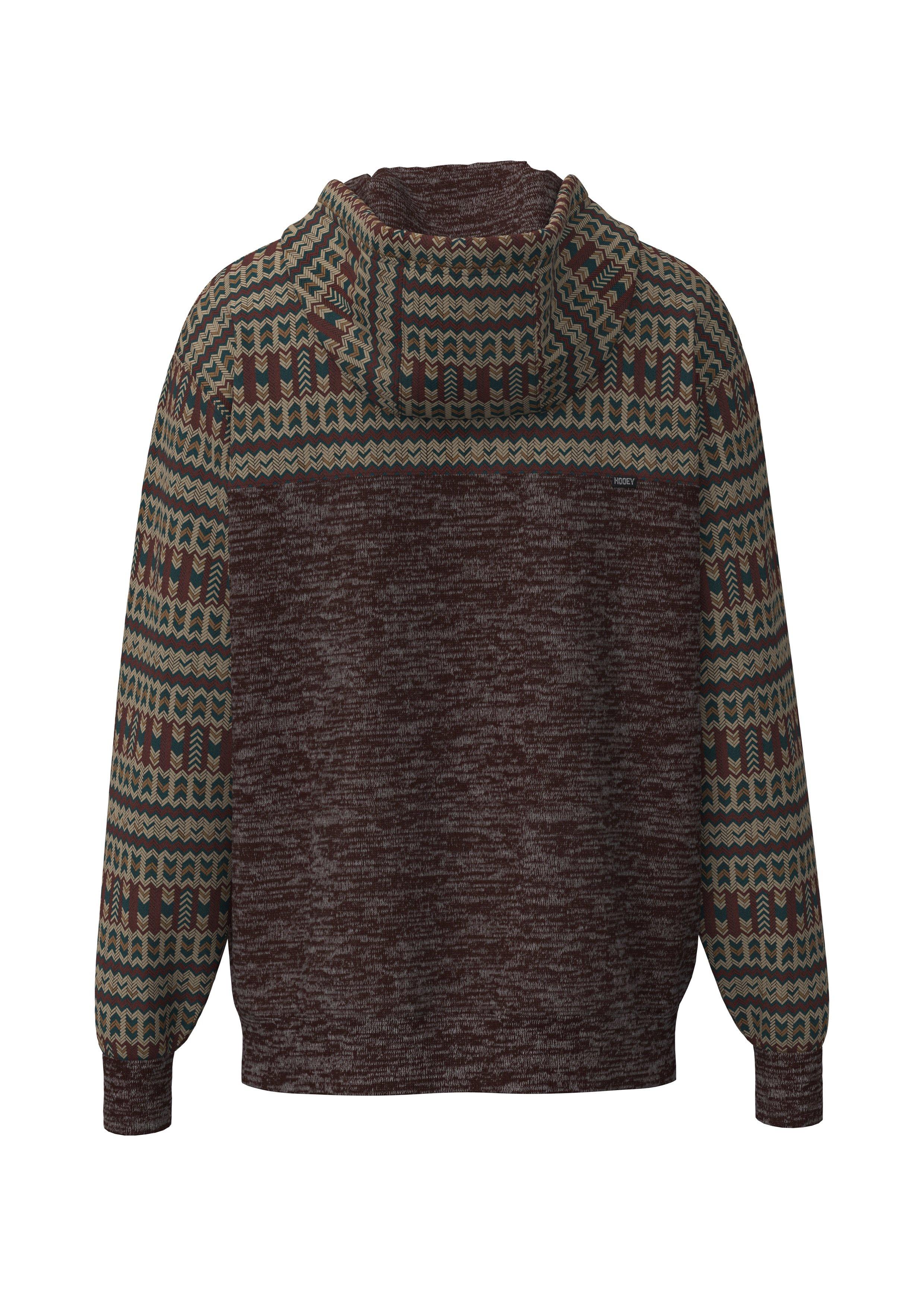 Hooey Men's Jimmy Aztec Hoodie - Maroon - MAROON Thumbnail View 2