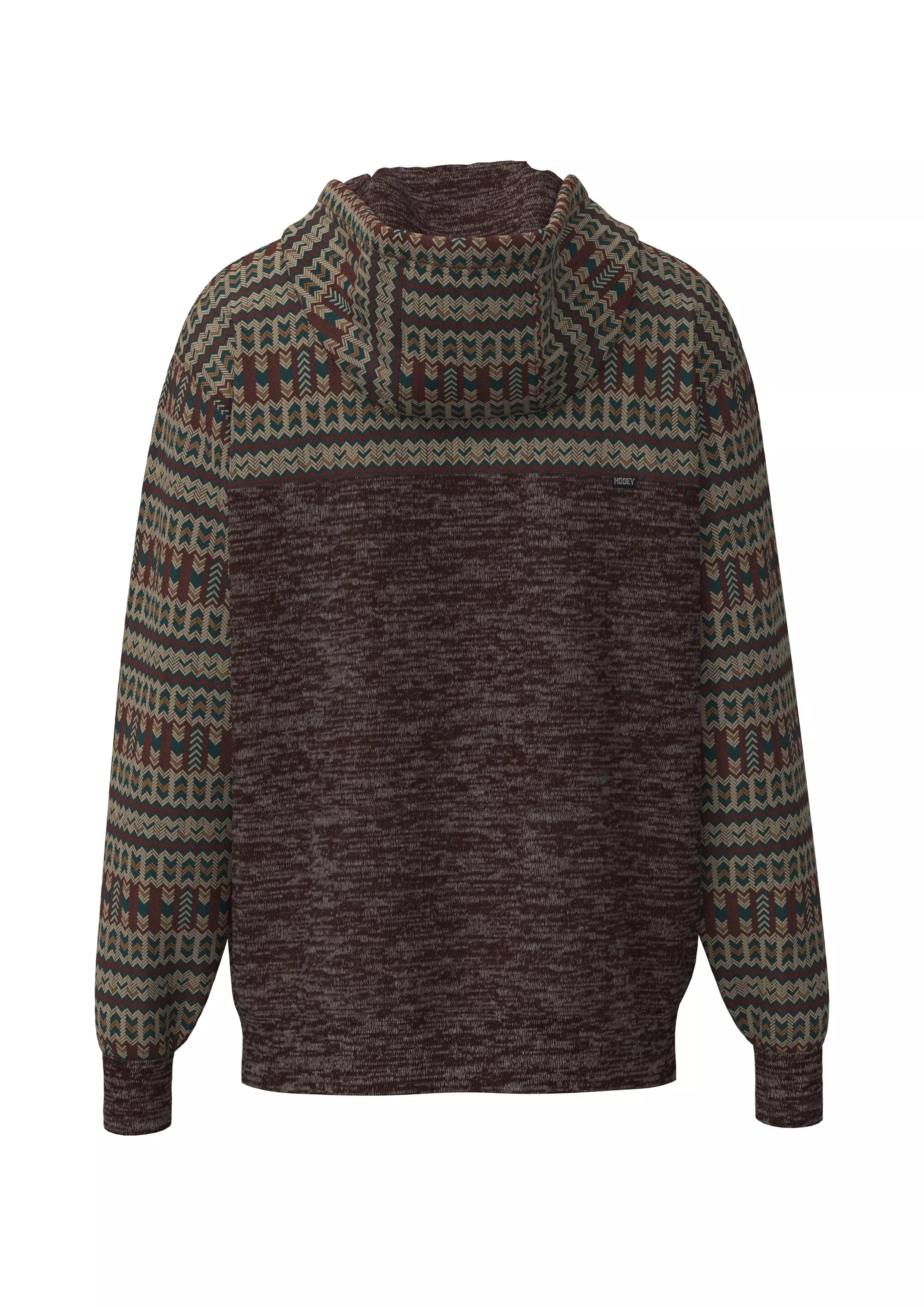 Hooey Men's Jimmy Aztec Hoodie - Maroon - MAROON