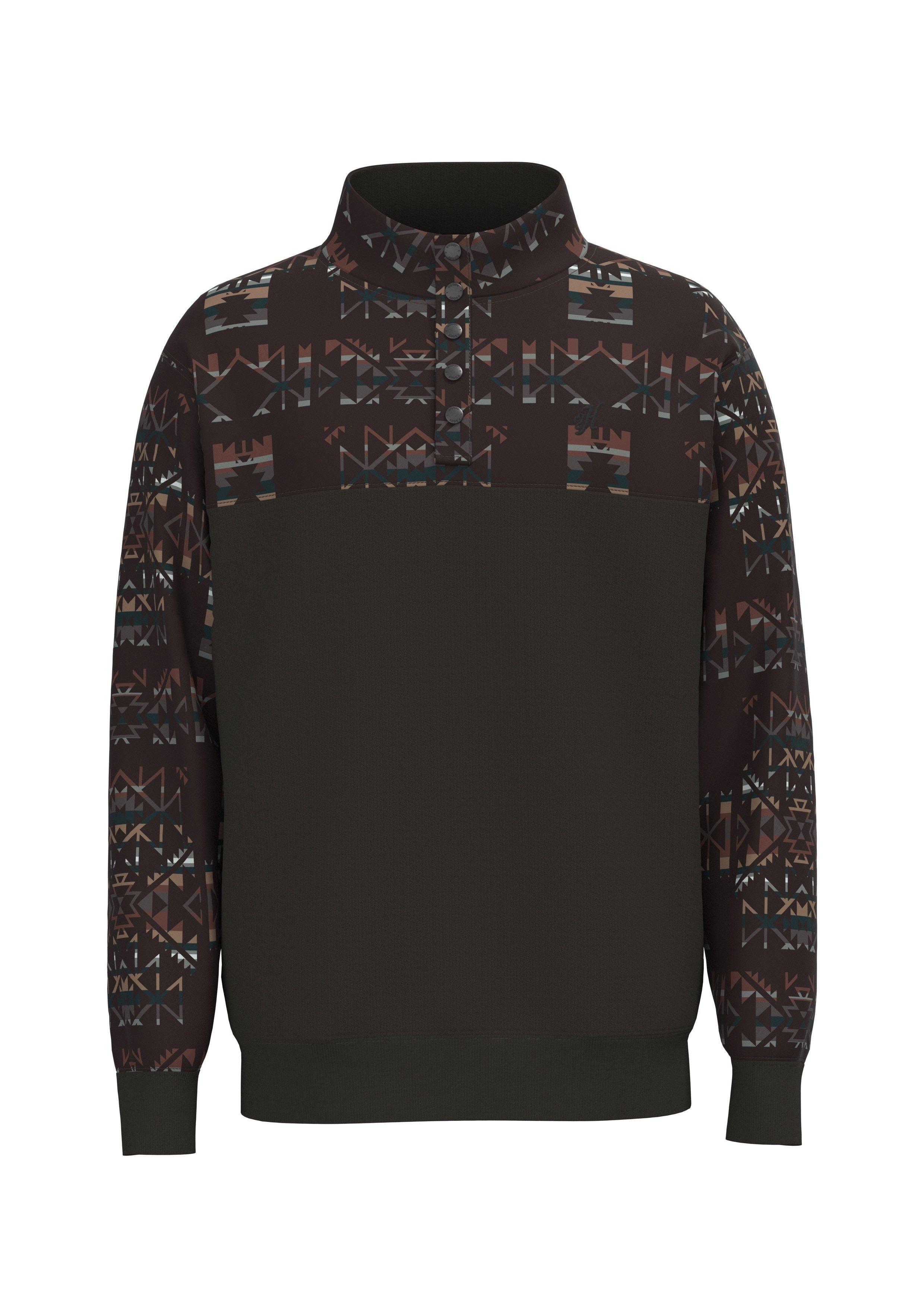 Hooey Men's Stevie Aztec Pullover - Brown - BROWN Thumbnail View 1