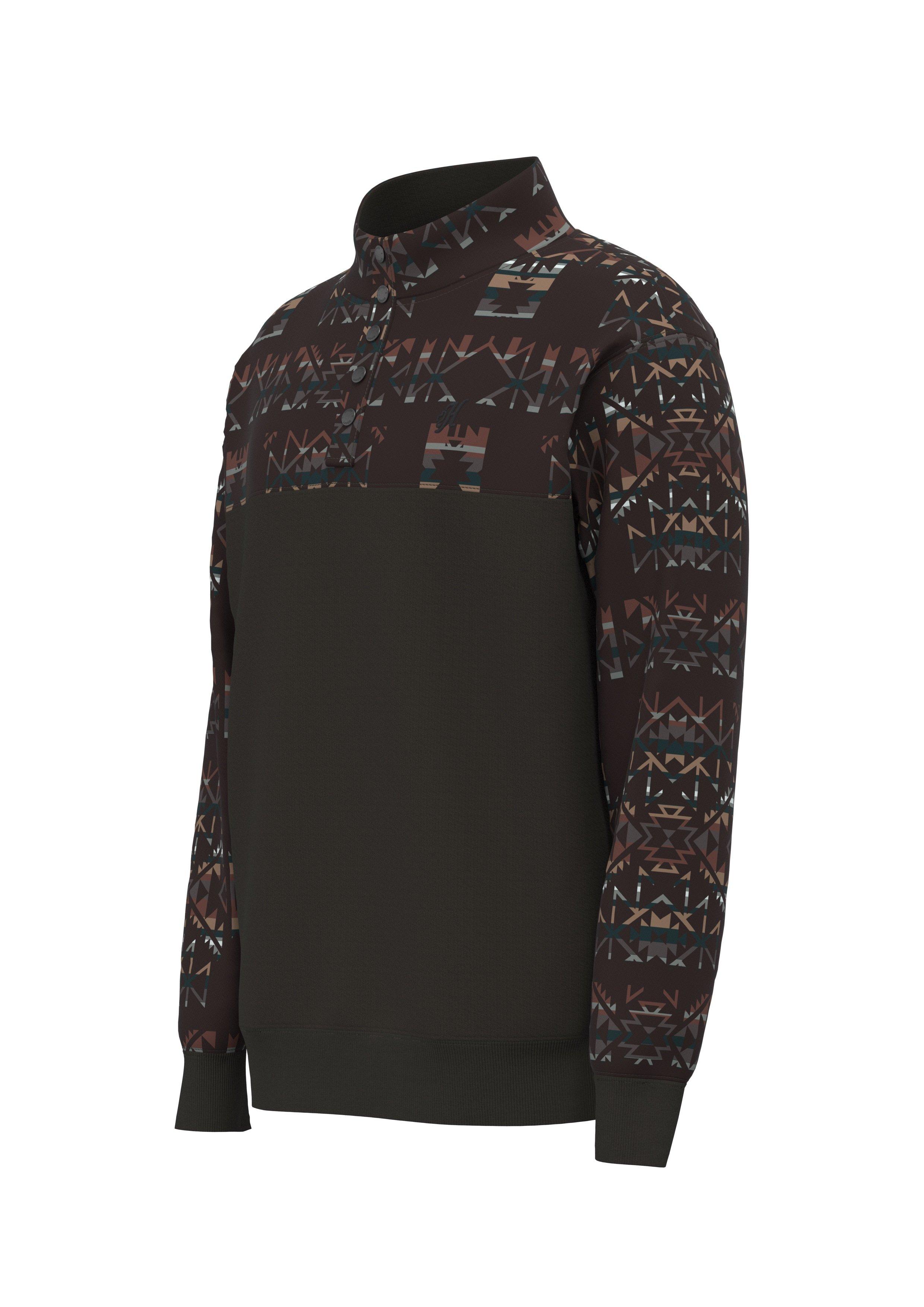 Hooey Men's Stevie Aztec Pullover - Brown - BROWN Thumbnail View 3