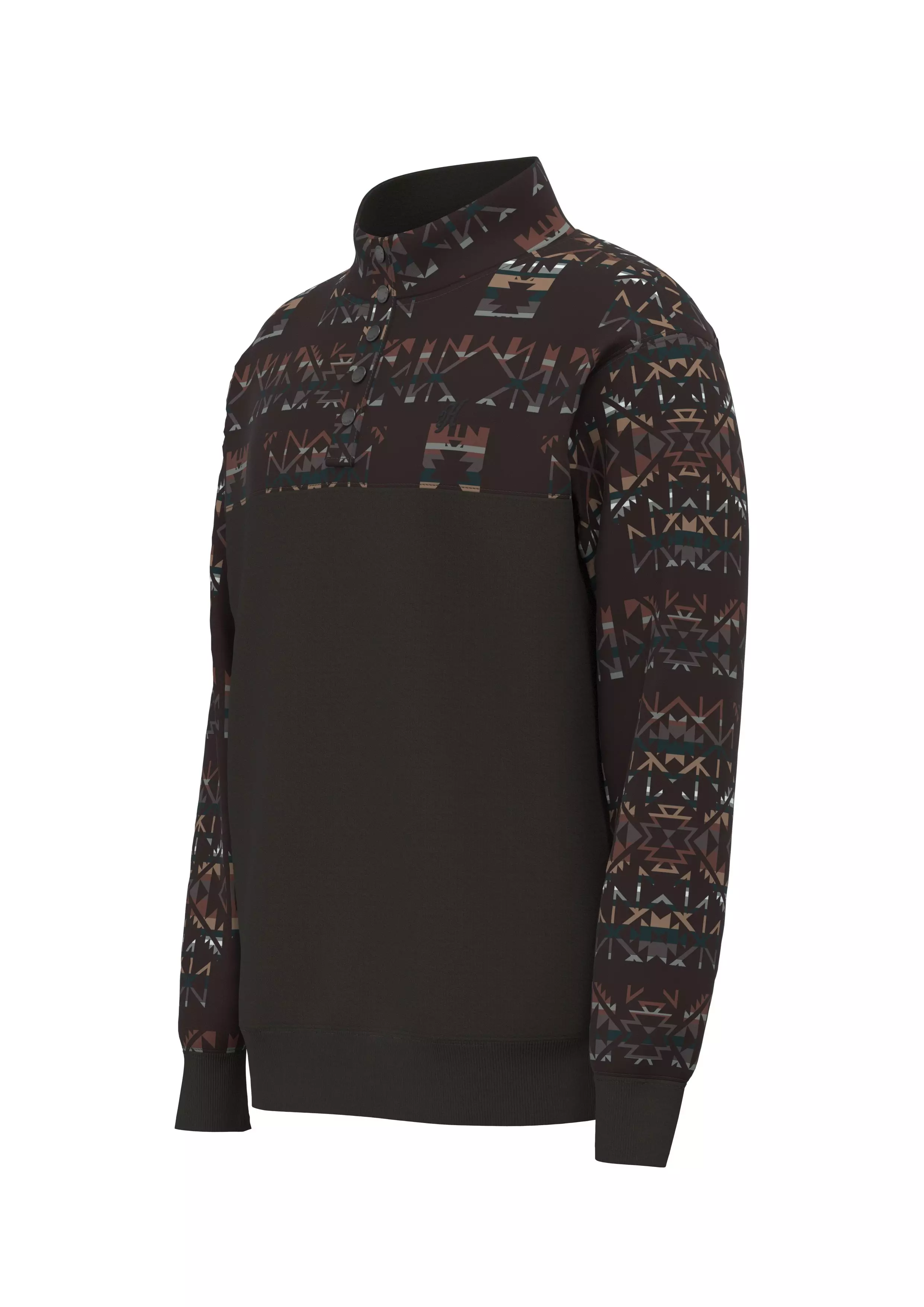 Hooey Men's Stevie Aztec Pullover - Brown - BROWN