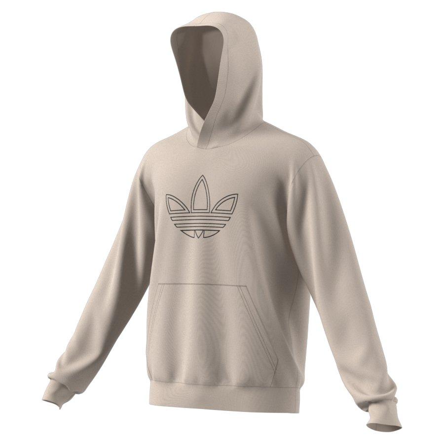 adidas Men's Outlined Trefoil Pullover Hoodie - BEIGE