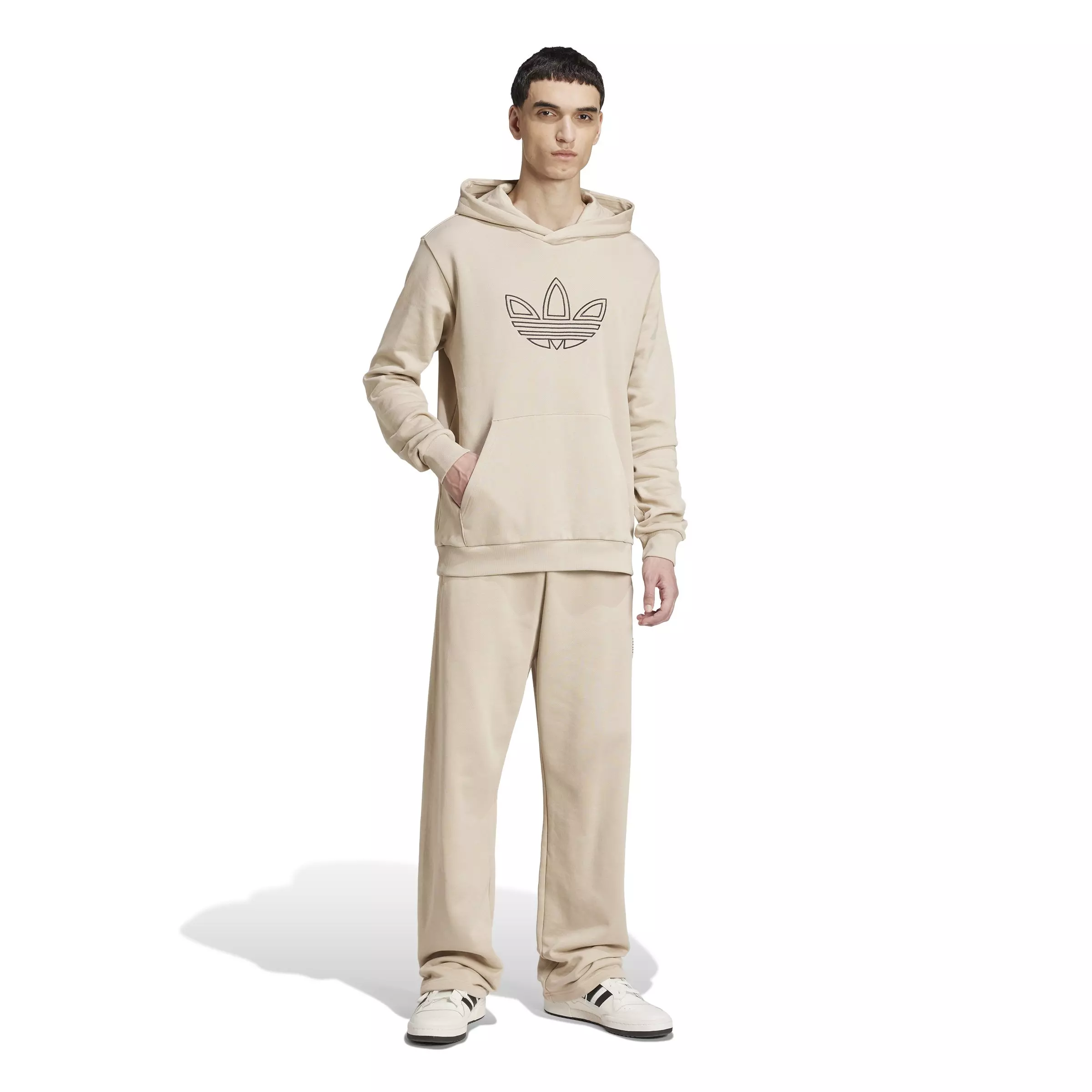 adidas Men's Outlined Trefoil Pants - BEIGE