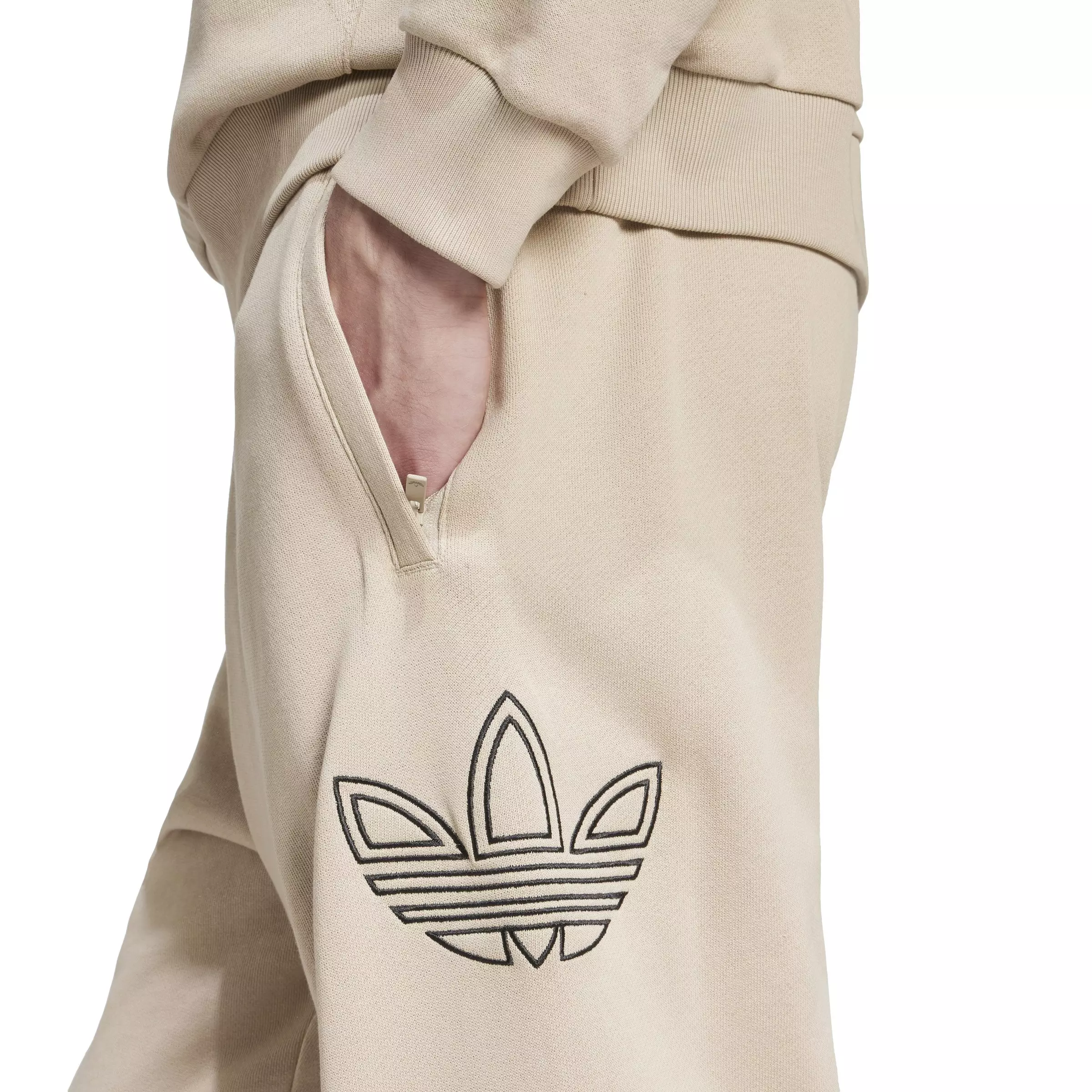 adidas Men's Outlined Trefoil Pants - BEIGE