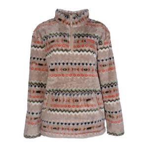 Hooey Women's Cream Aztec Sherpa 1/4-Zip Pullover