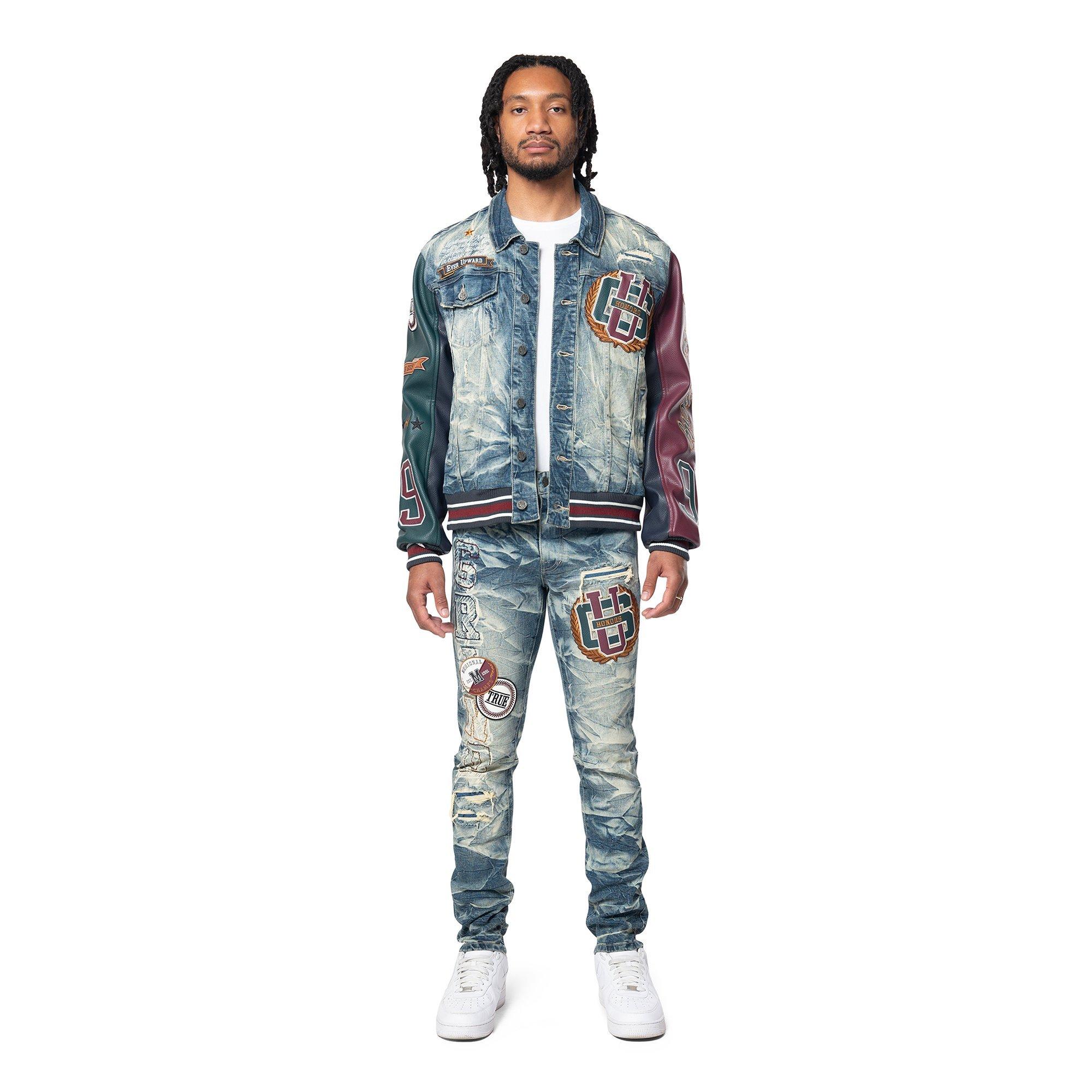 Grindhouse Men's Varsity Jacket - Alley Blue - BLUE