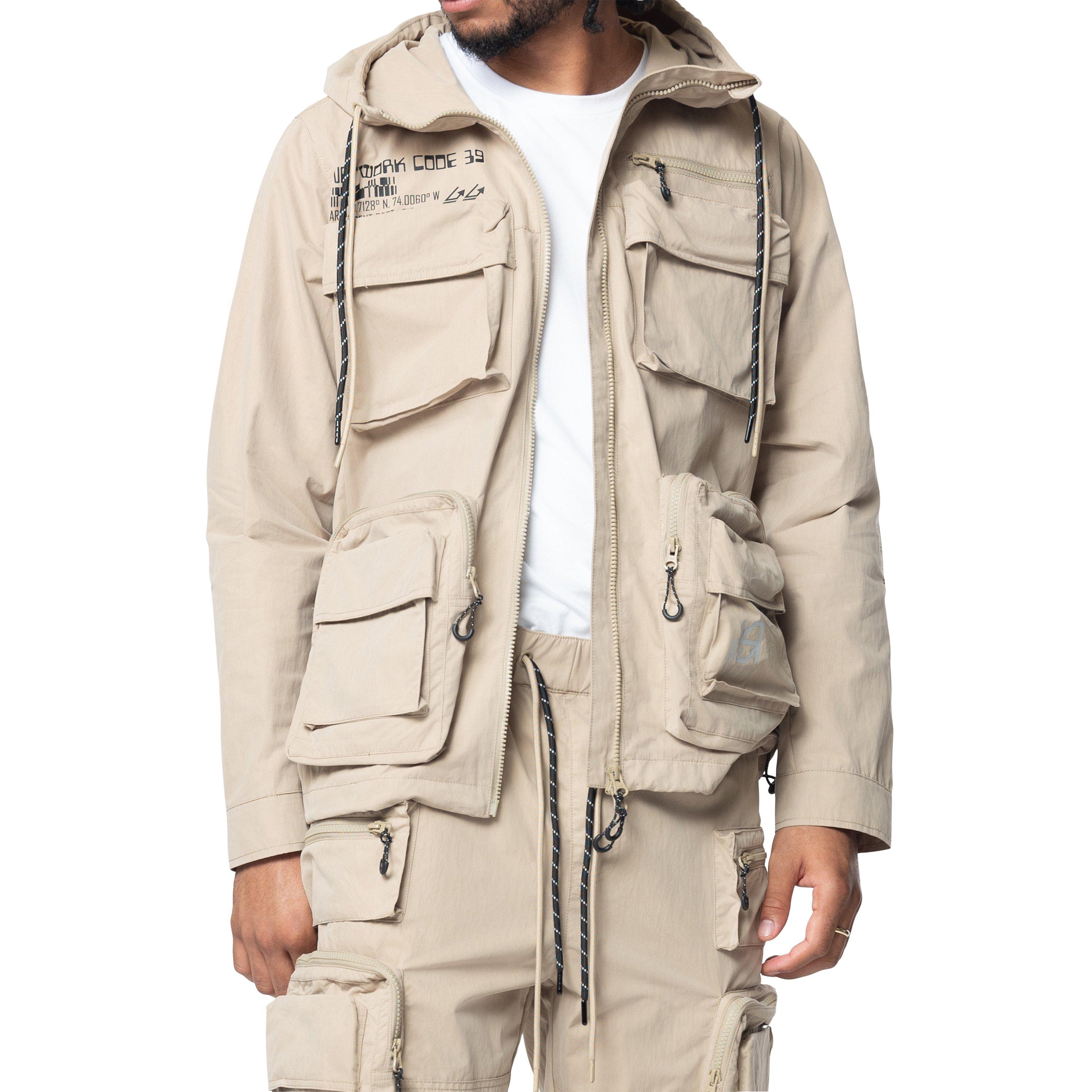 Grindhouse Men's Utility Nylon Jacket - Khaki - KHAKI