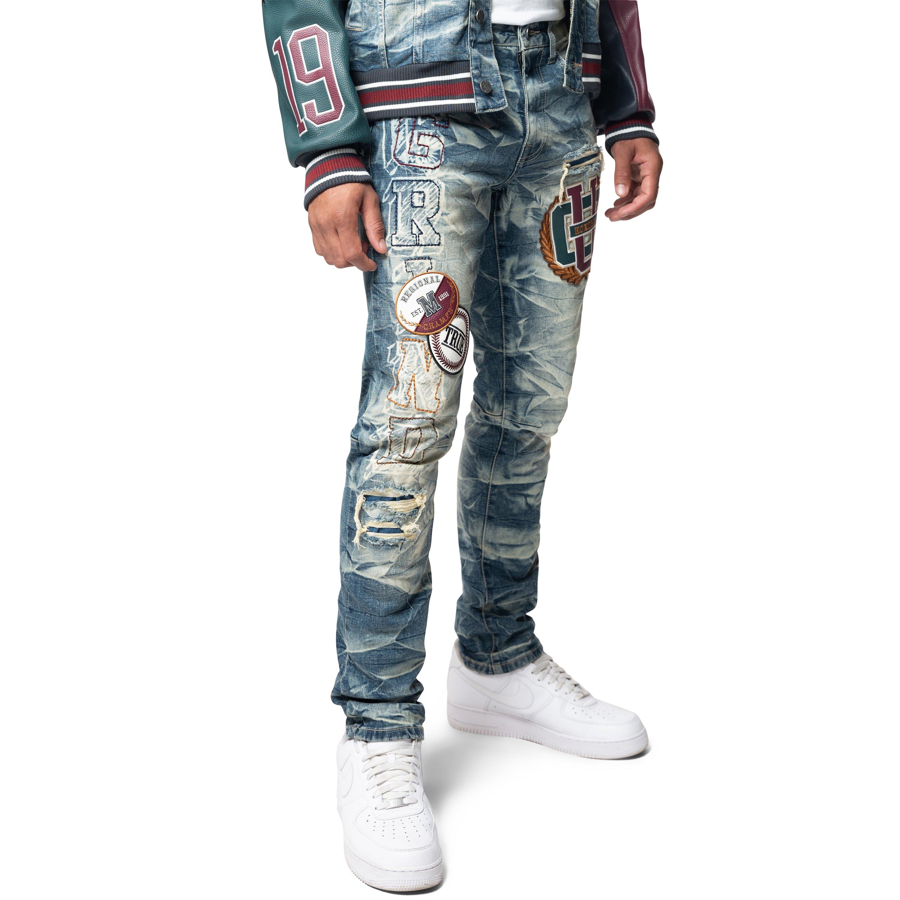 Grindhouse Varsity Slim Fit Men's Alley Blue Jeans