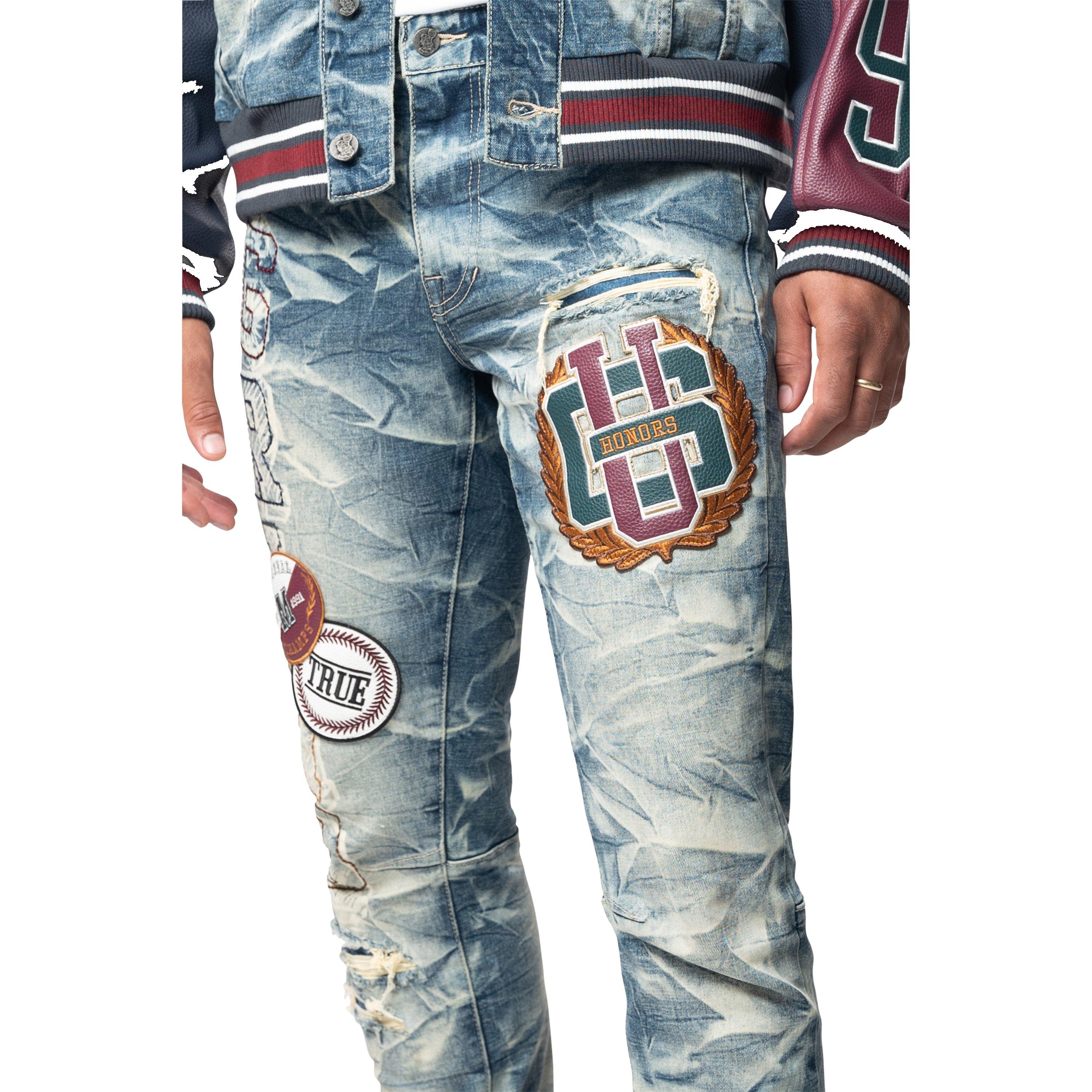 Grindhouse Varsity Slim Fit Men's Alley Blue Jeans