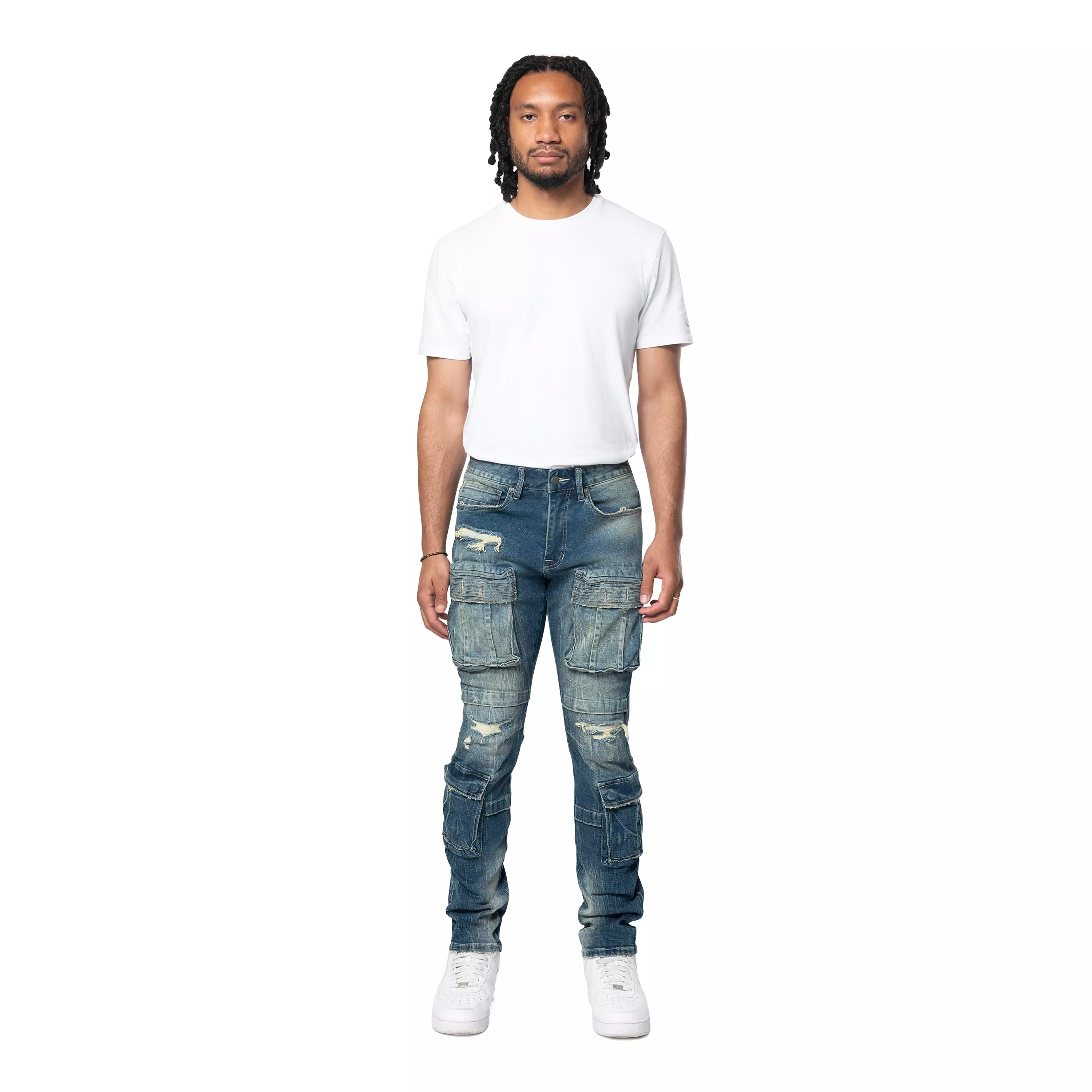 Grindhouse Men's Utility Slim Fit Denim Jean - Westport Blue - BLUE