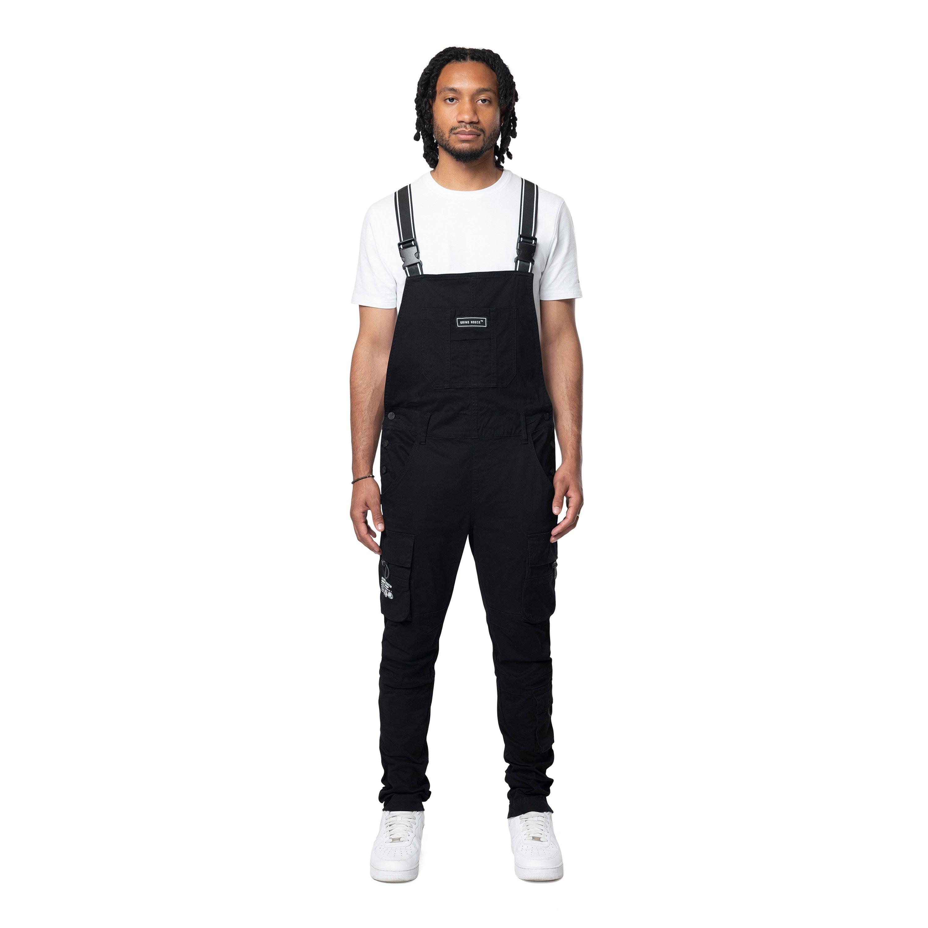 Grindhouse Men's Twill Utility Overalls - Black - BLACK