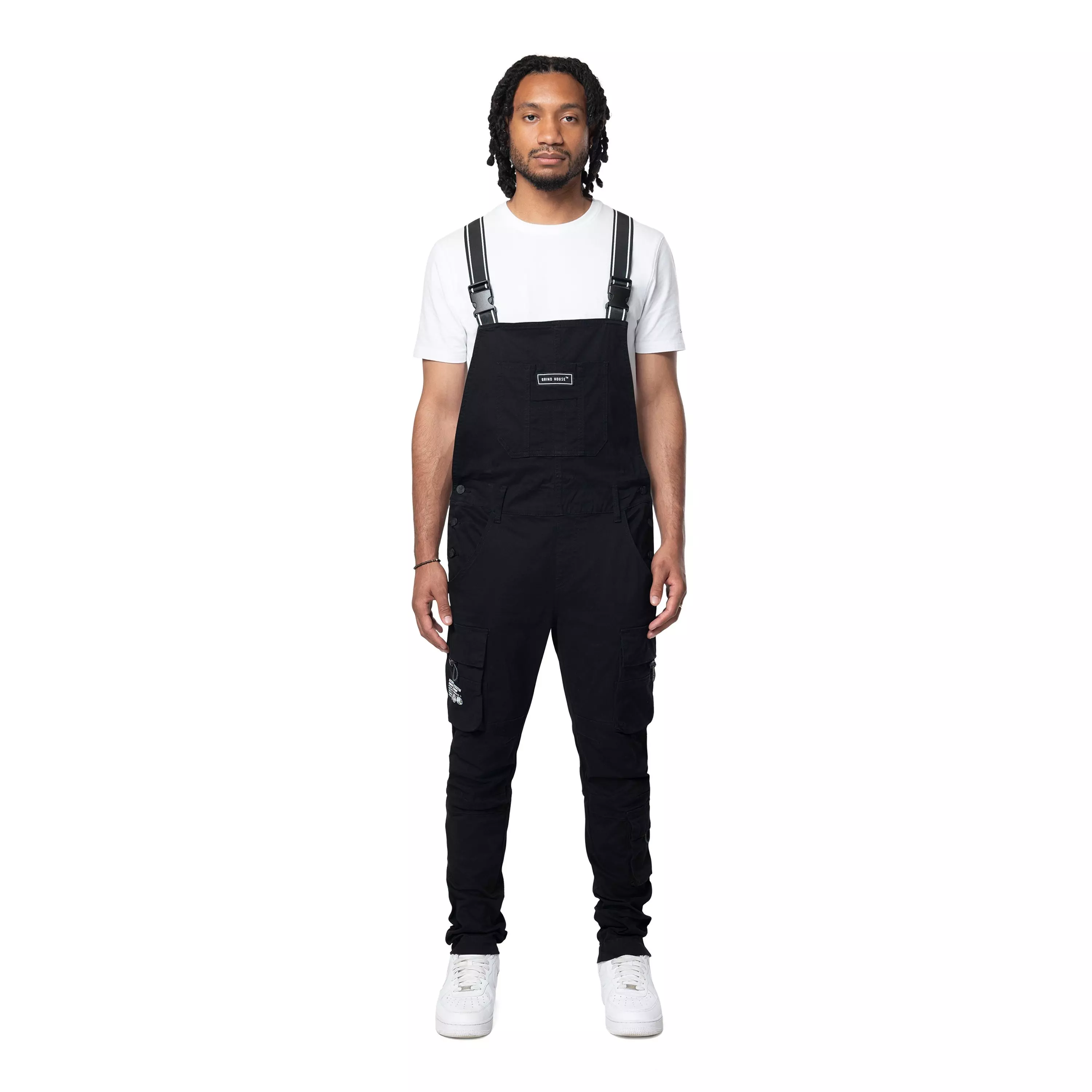 Grindhouse Men's Twill Utility Overalls - Black - BLACK