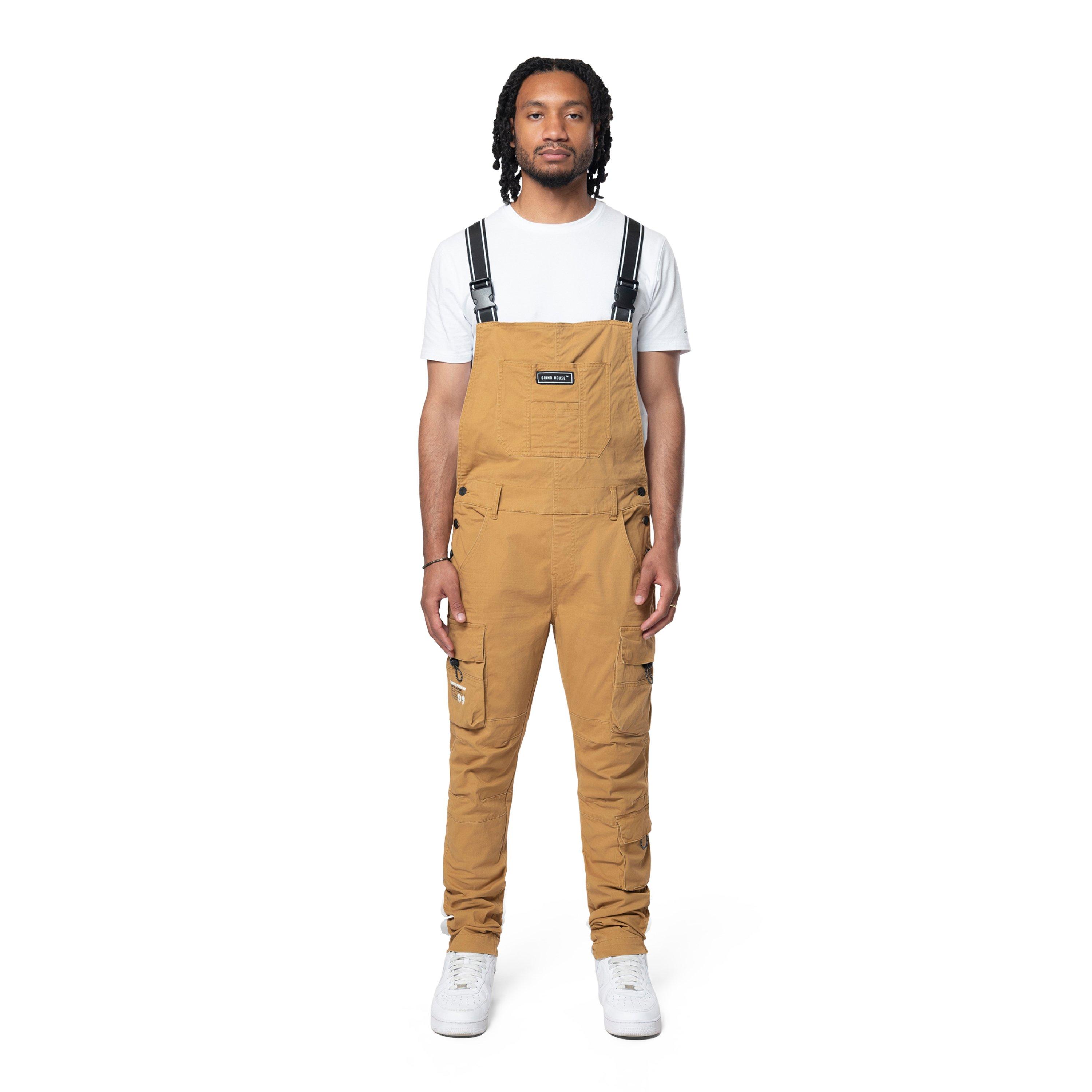 Grindhouse Men's Twill Utility Overalls - Khaki - KHAKI