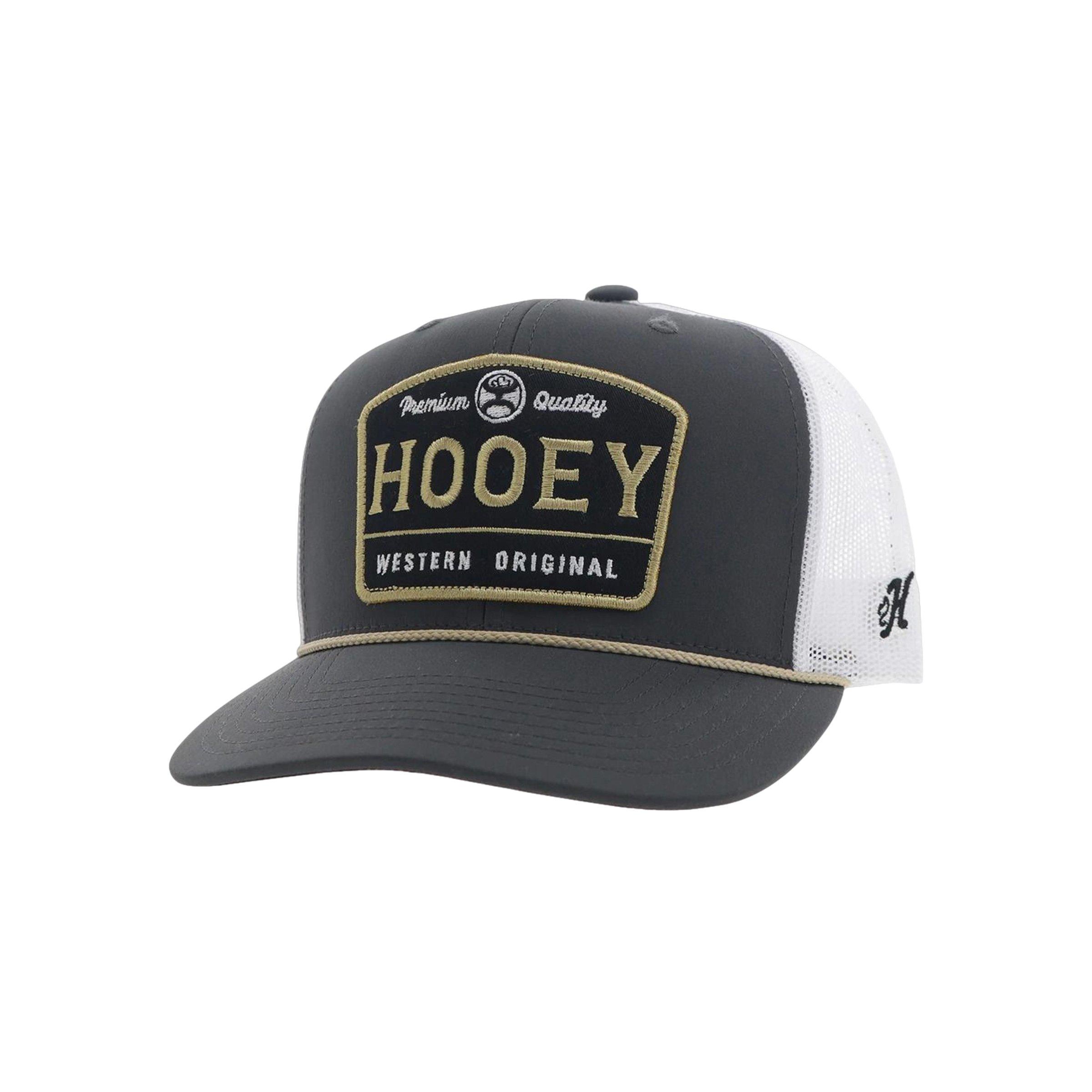 Hooey Trip Leather Patch Trucker Hat-Red/White/Blue - GREY/WHITE Thumbnail View 1