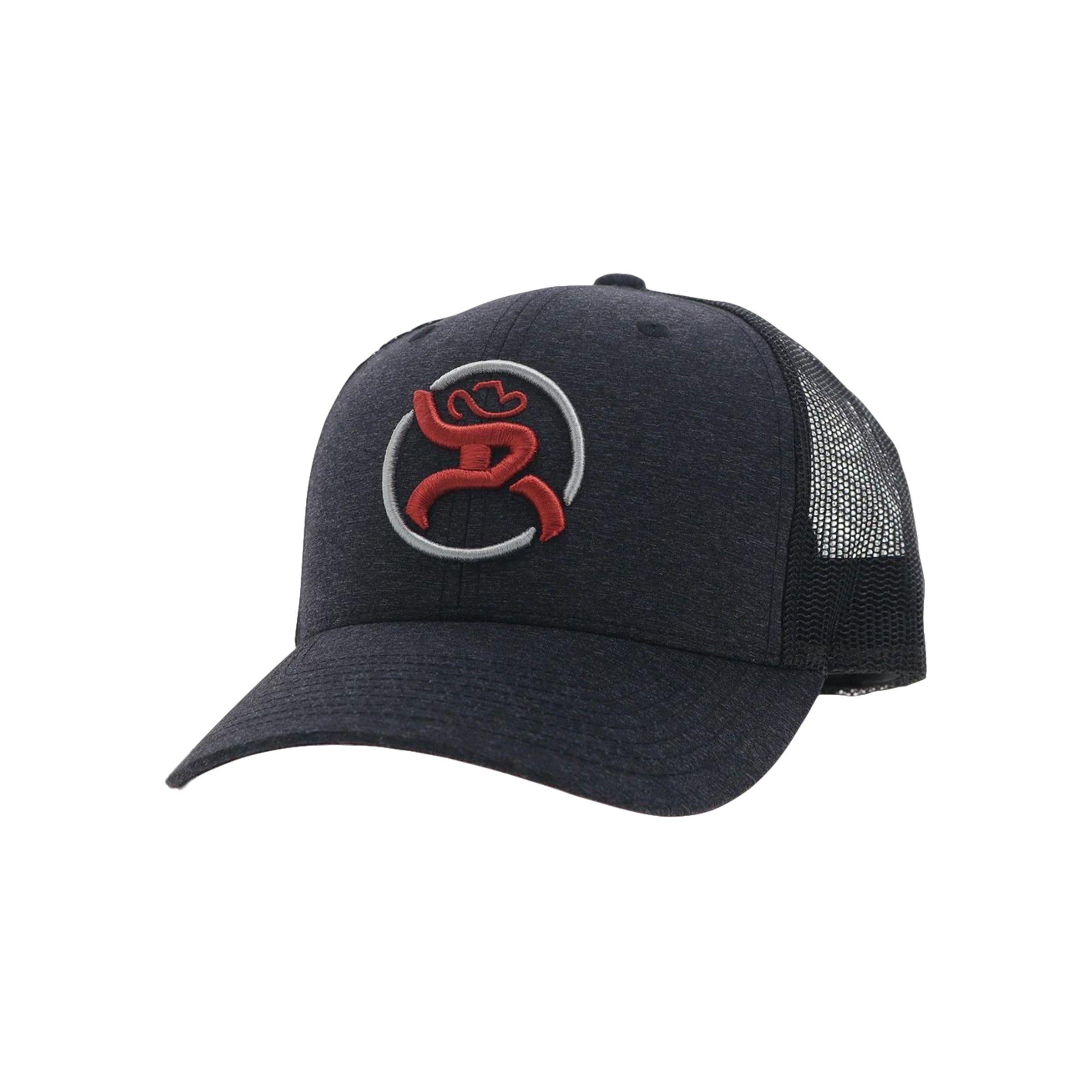Hooey Strap Roughy Hat Adjustable - Black - GREY/RED Thumbnail View 1