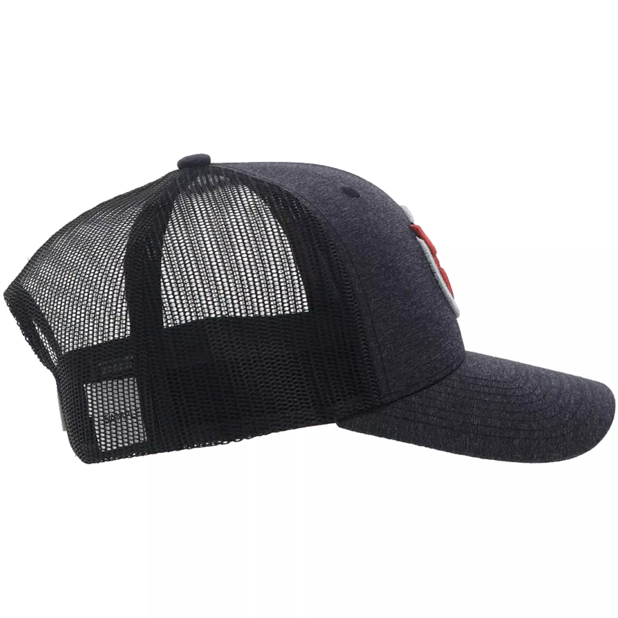 Hooey Strap Roughy Hat Adjustable - Black - GREY/RED