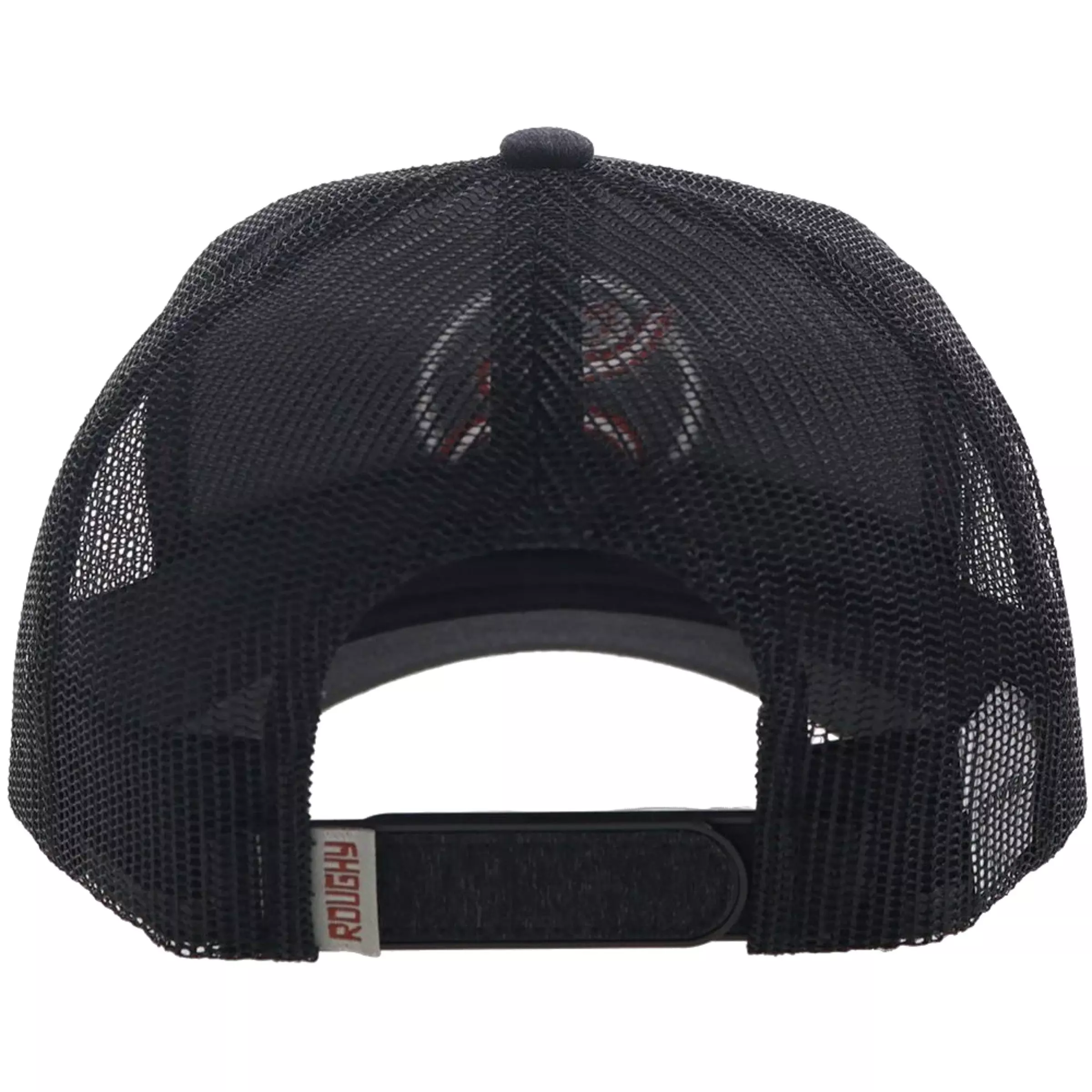 Hooey Strap Roughy Hat Adjustable - Black - GREY/RED