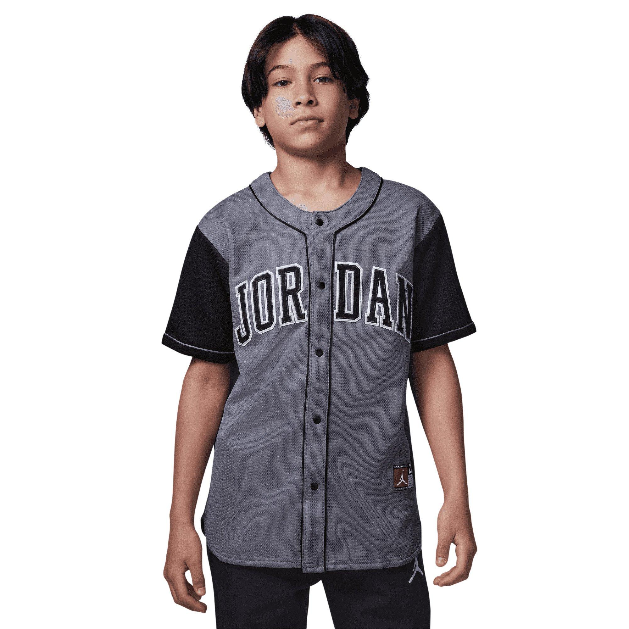 Jordan Baseball Big Boys' Grey Jersey