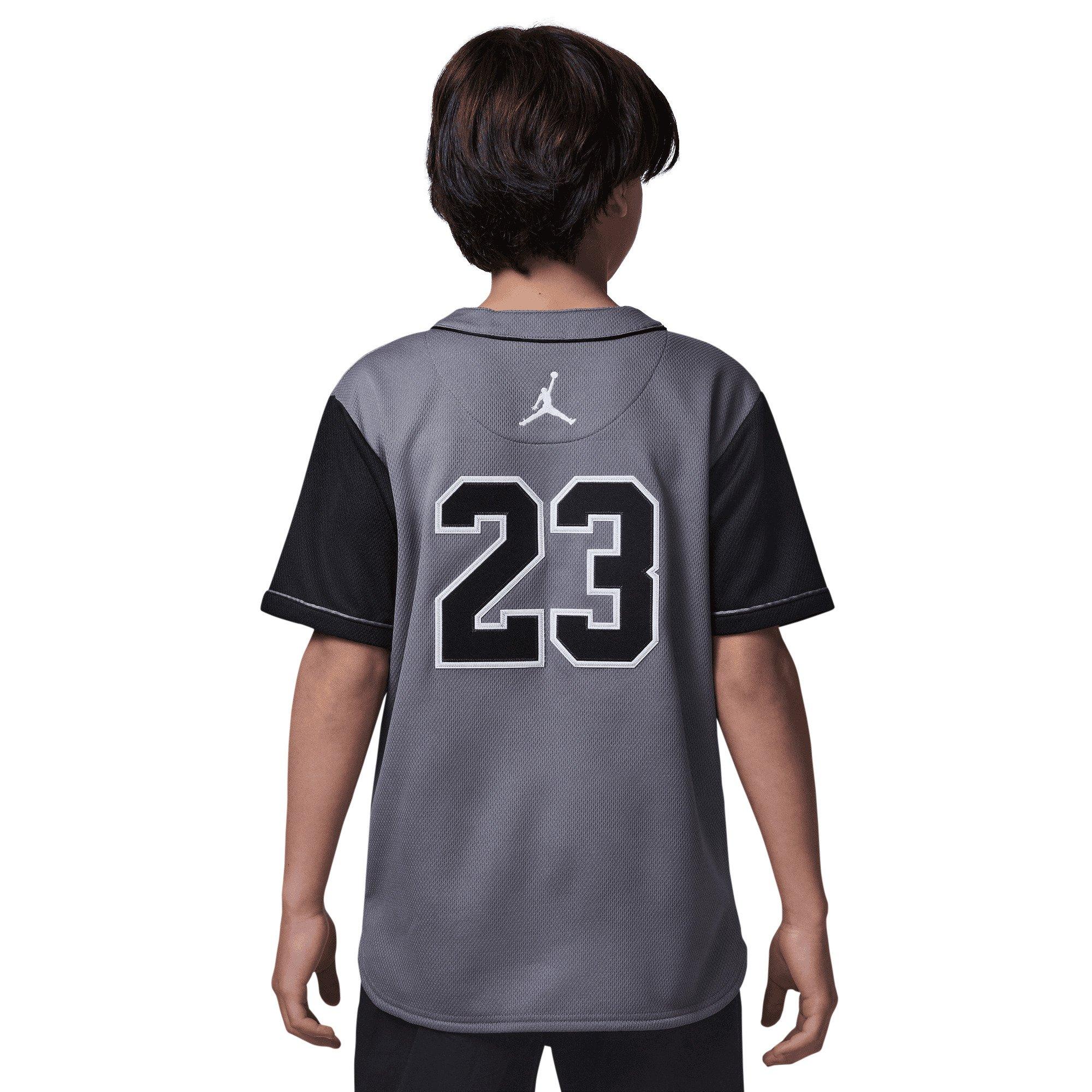 Jordan Baseball Big Boys' Grey Jersey