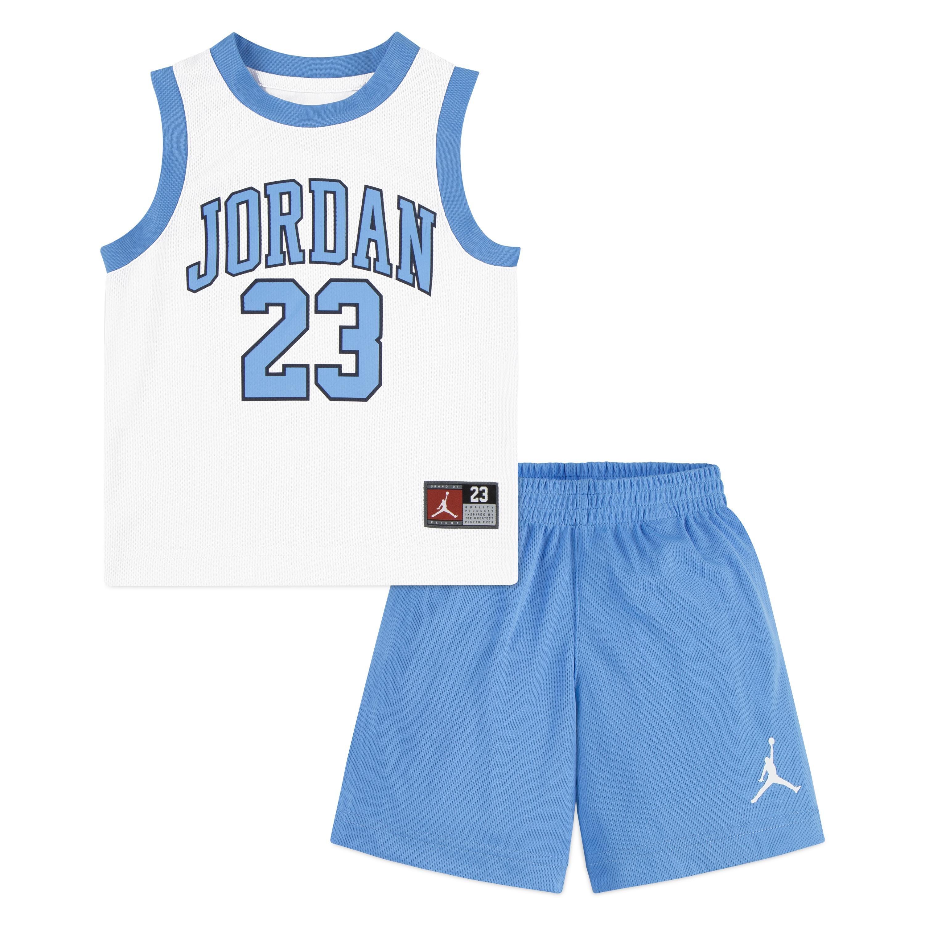 Jordan Little Boys' 23 Jersey Short Set - White/Blue - WHITE/BLUE Thumbnail View 1