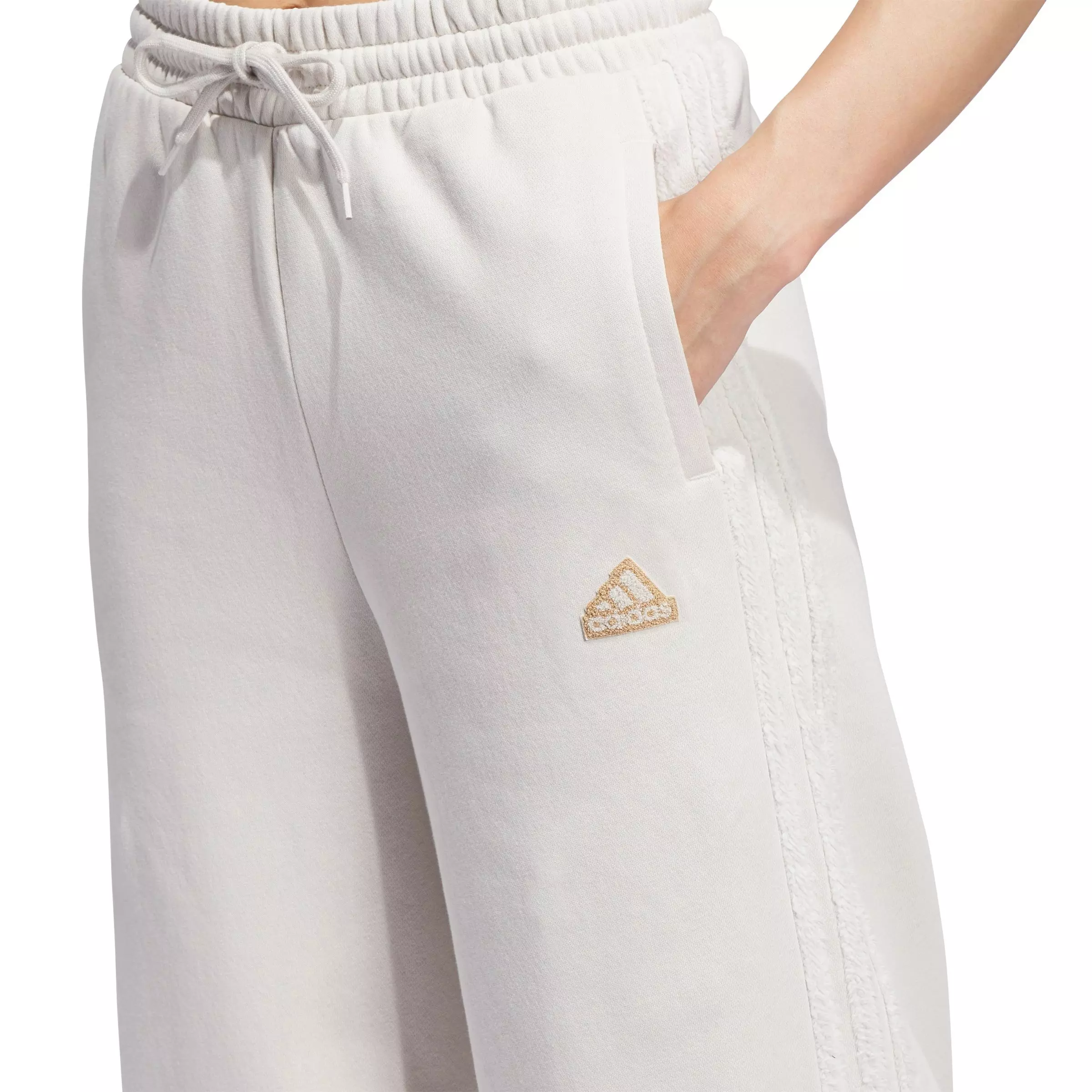 adidas Women's Coze 3s Wide Leg Pants - Alumina - BEIGE