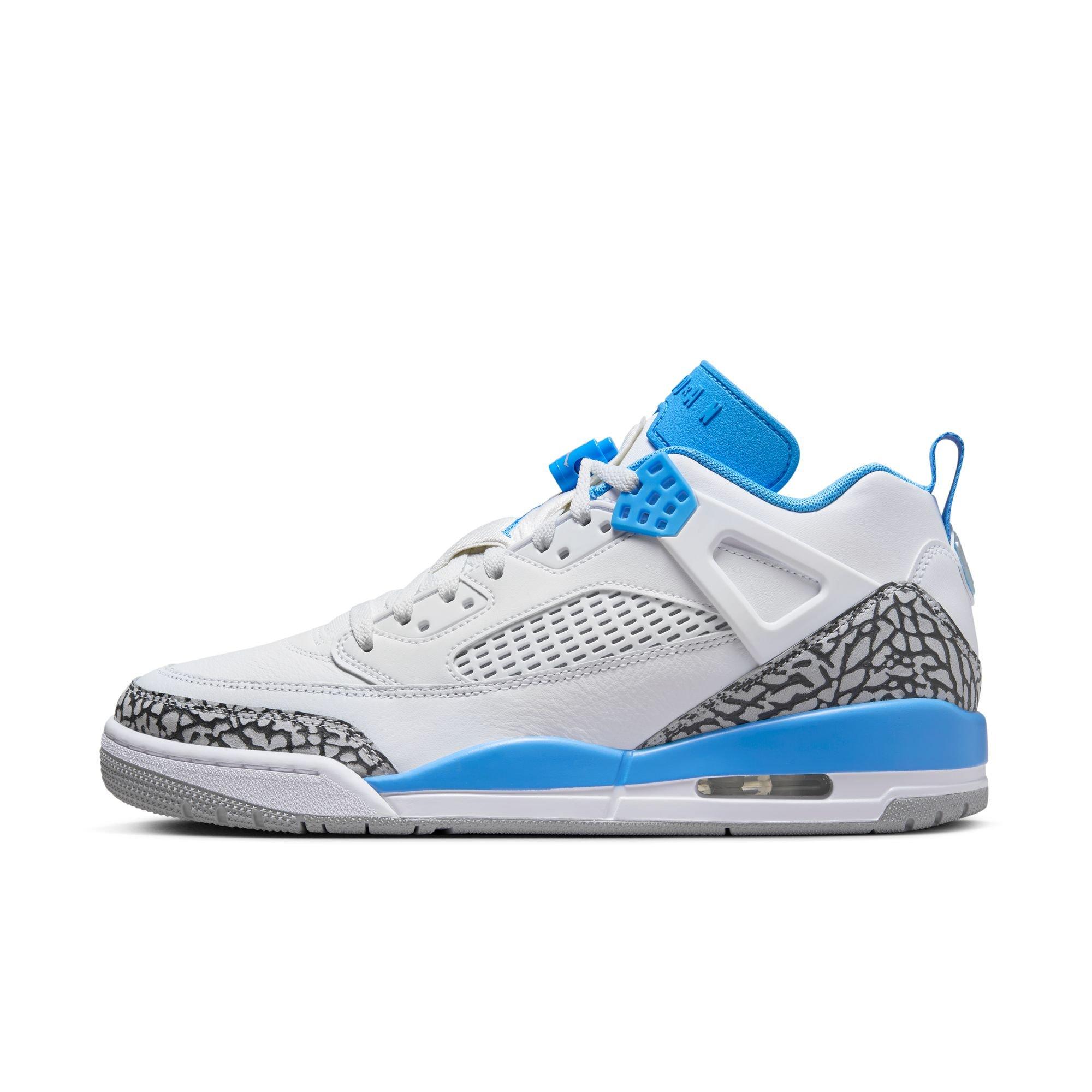 Jordan Spizike Low "White/University Blue/Wolf Grey" Men's Shoe - WHITE/GREY Thumbnail View 3