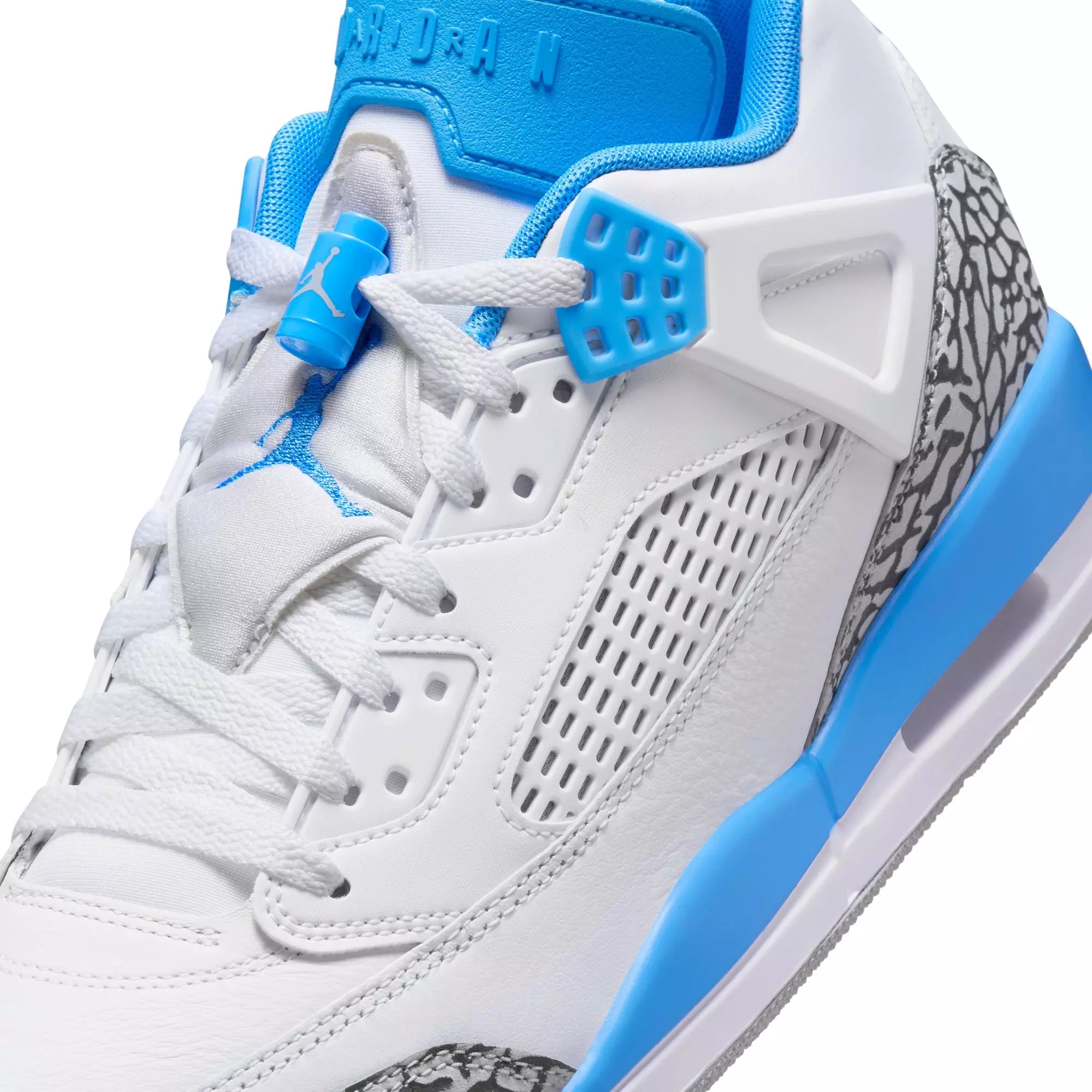 Jordan Spizike Low "White/University Blue/Wolf Grey" Men's Shoe - WHITE/GREY