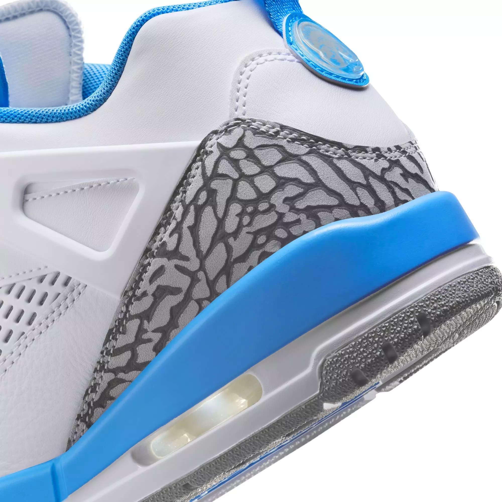 Jordan Spizike Low "White/University Blue/Wolf Grey" Men's Shoe - WHITE/GREY