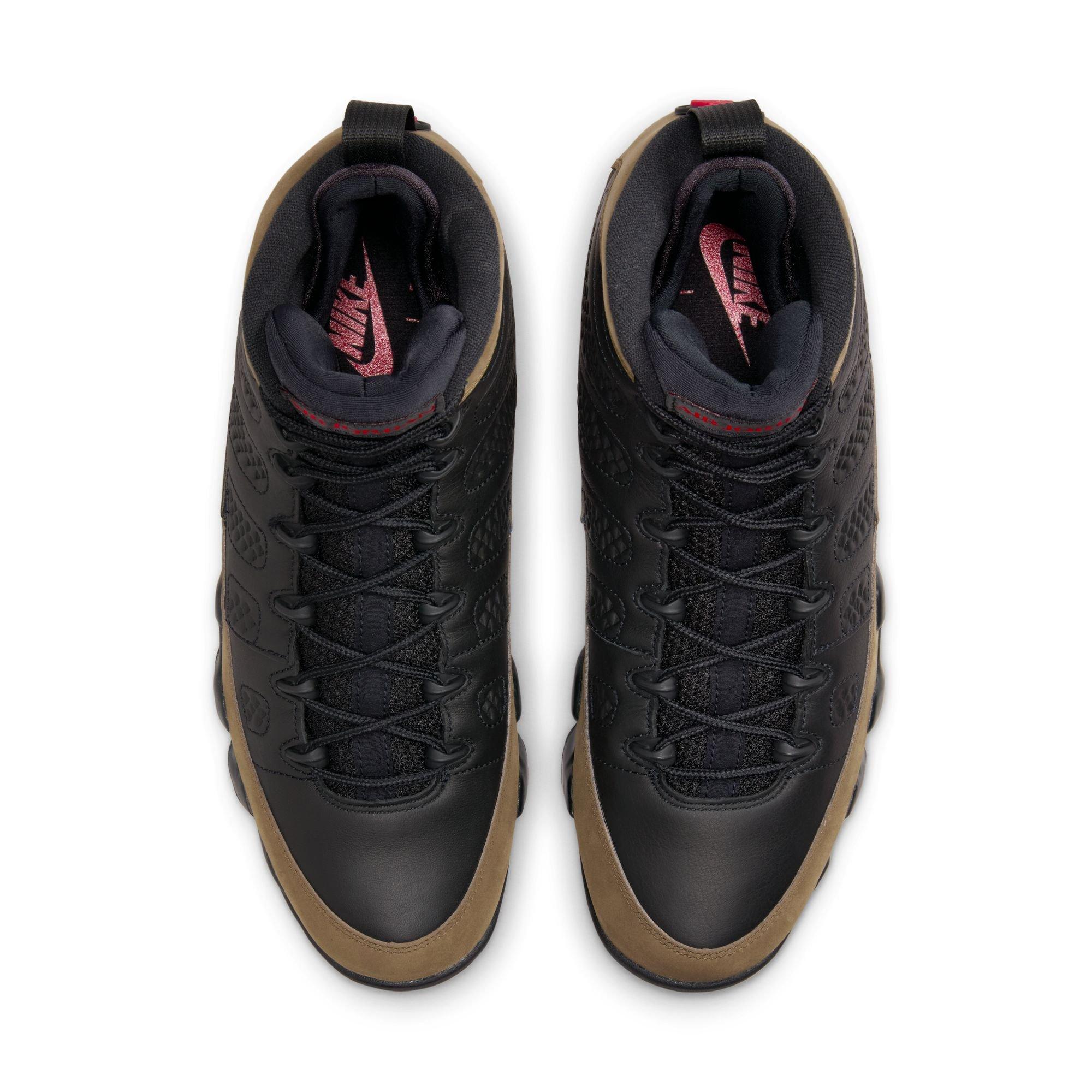 Jordan 9 Retro "Olive" Men's Shoe - BLACK/TRUE RED/LIGHT OLIVE Thumbnail View 9