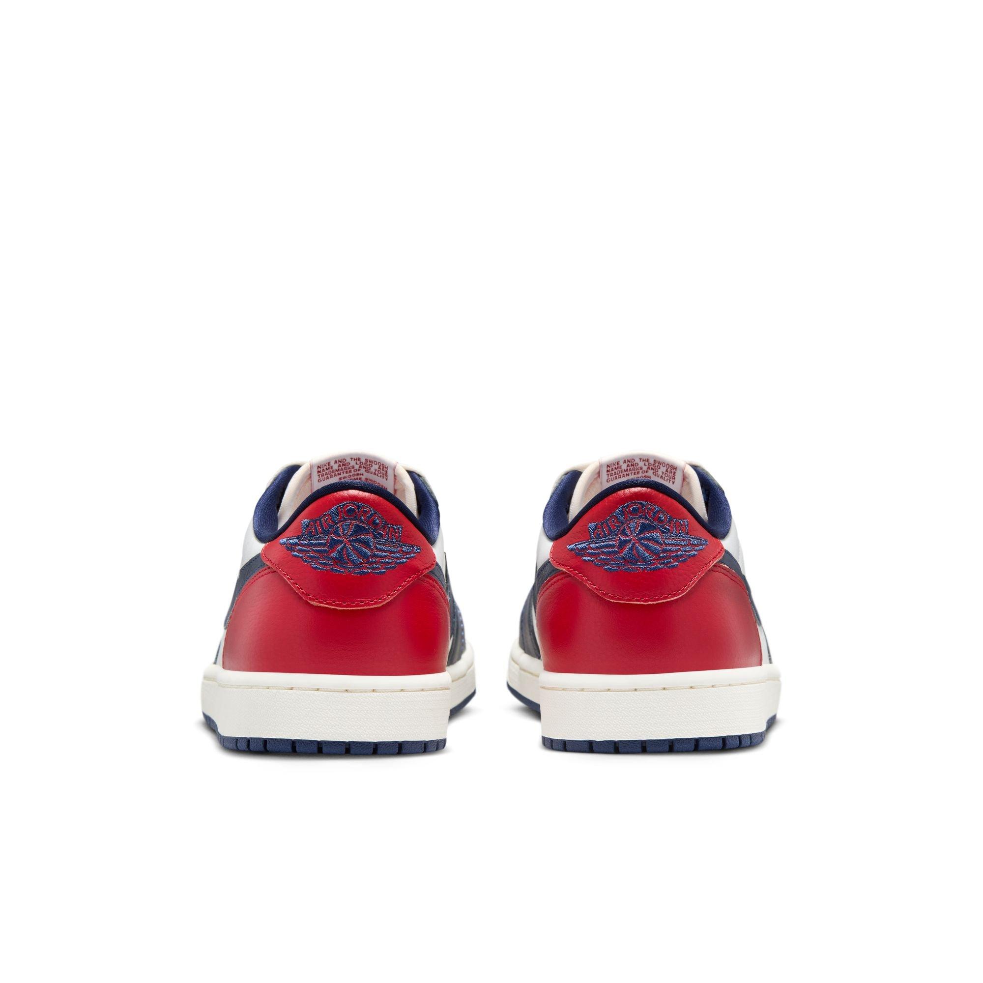 Jordan 1 Retro Low "Howard University" Men's Shoe - SUMMIT WHITE/GYM RED/MIDNIGHT NAVY Thumbnail View 9