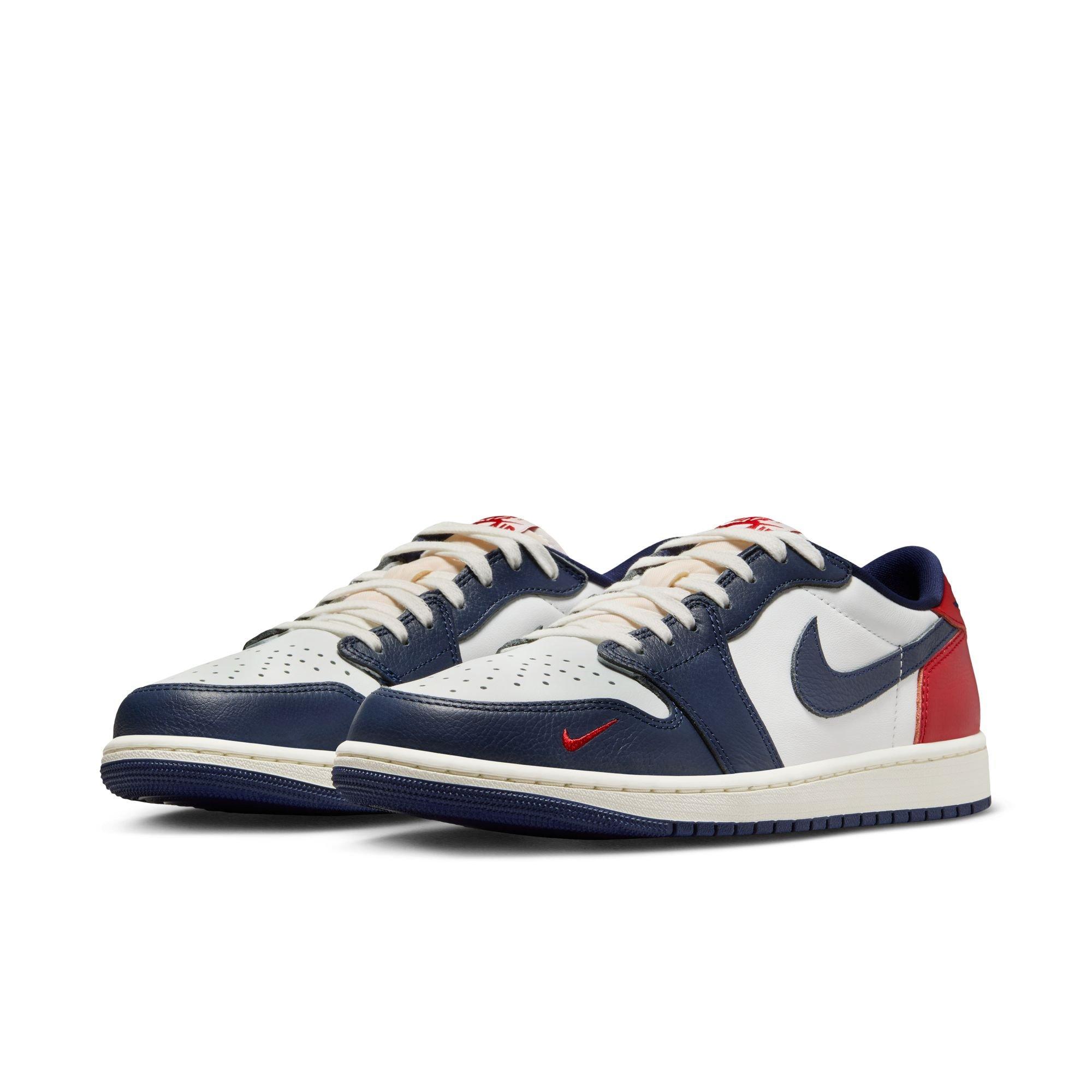 Jordan 1 Retro Low "Howard University" Men's Shoe - SUMMIT WHITE/GYM RED/MIDNIGHT NAVY Thumbnail View 3