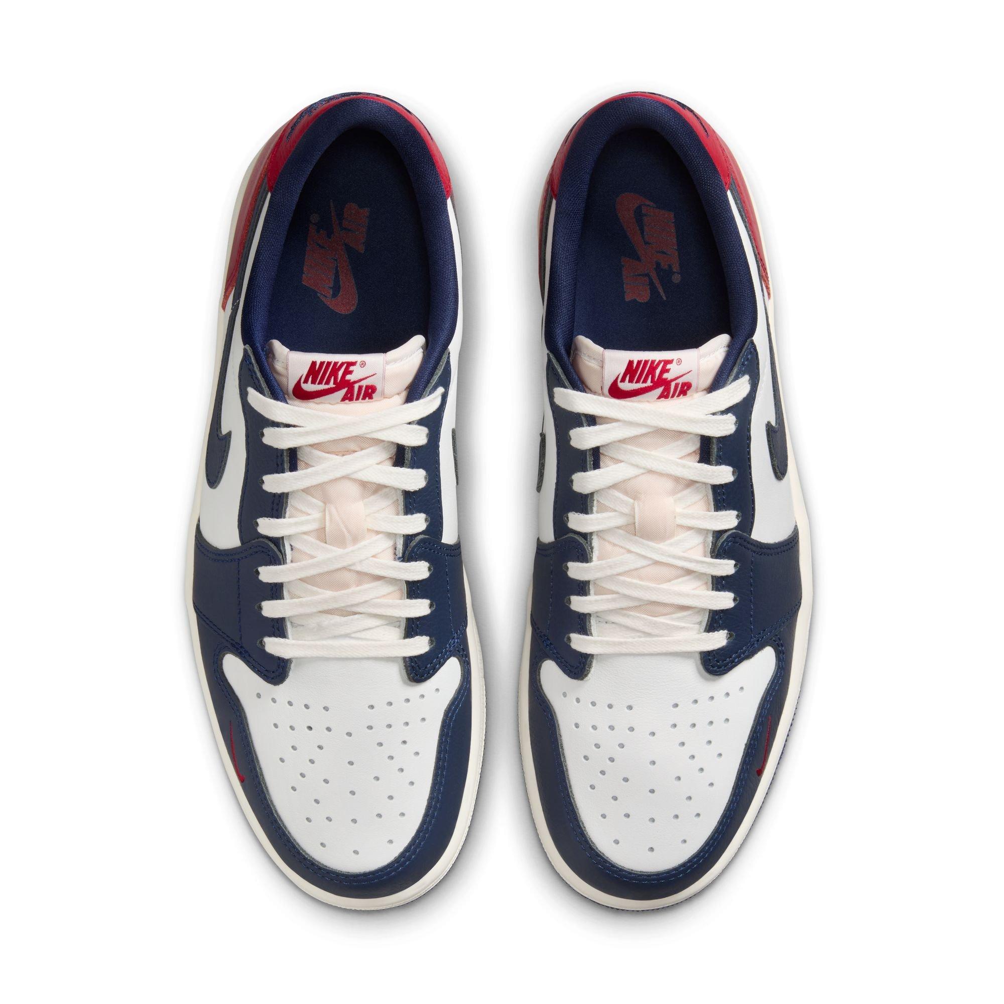 Jordan 1 Retro Low "Howard University" Men's Shoe - SUMMIT WHITE/GYM RED/MIDNIGHT NAVY Thumbnail View 10