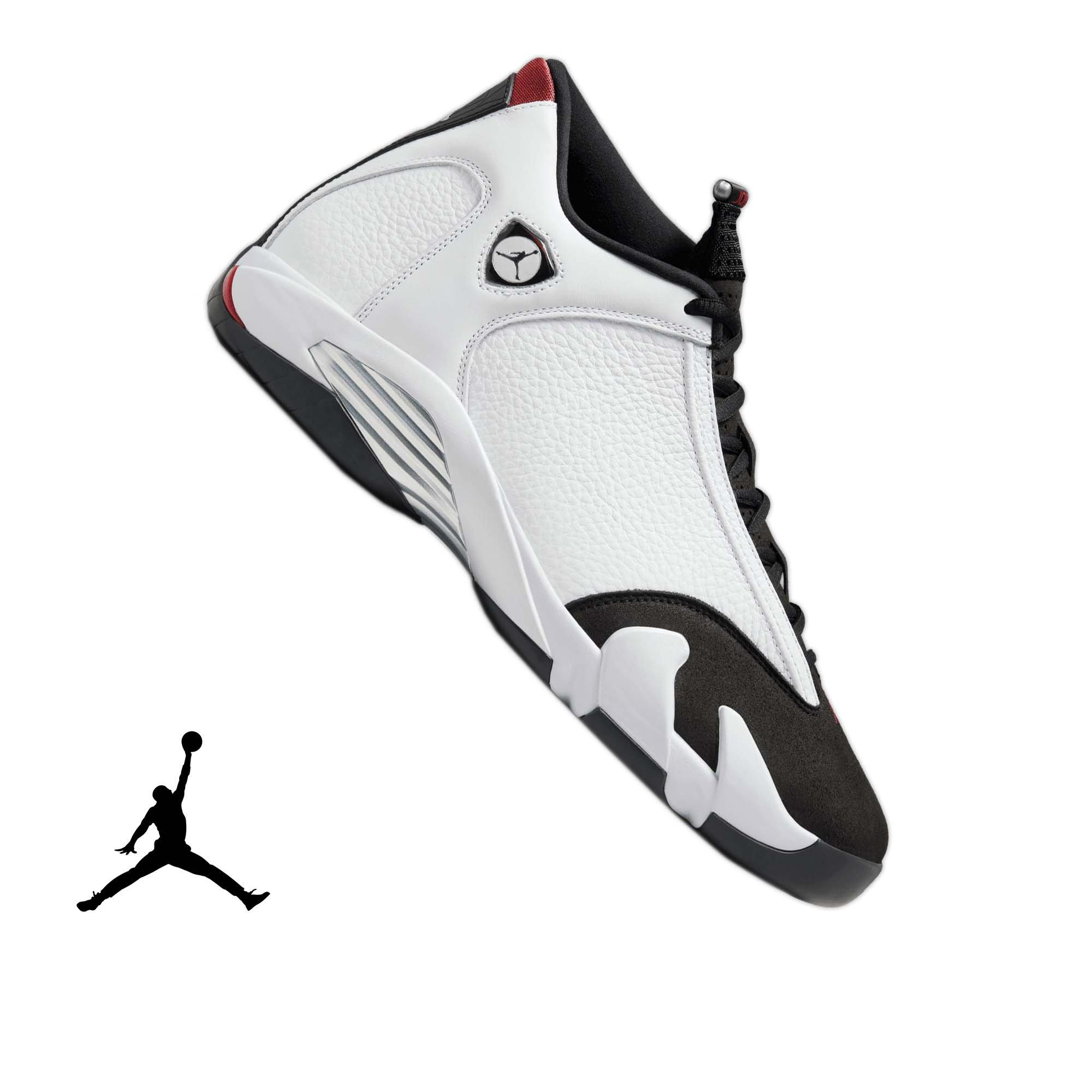 Jordan 14 Retro "Black Toe" Men's Shoe - WHITE/VARSITY RED/BLACK