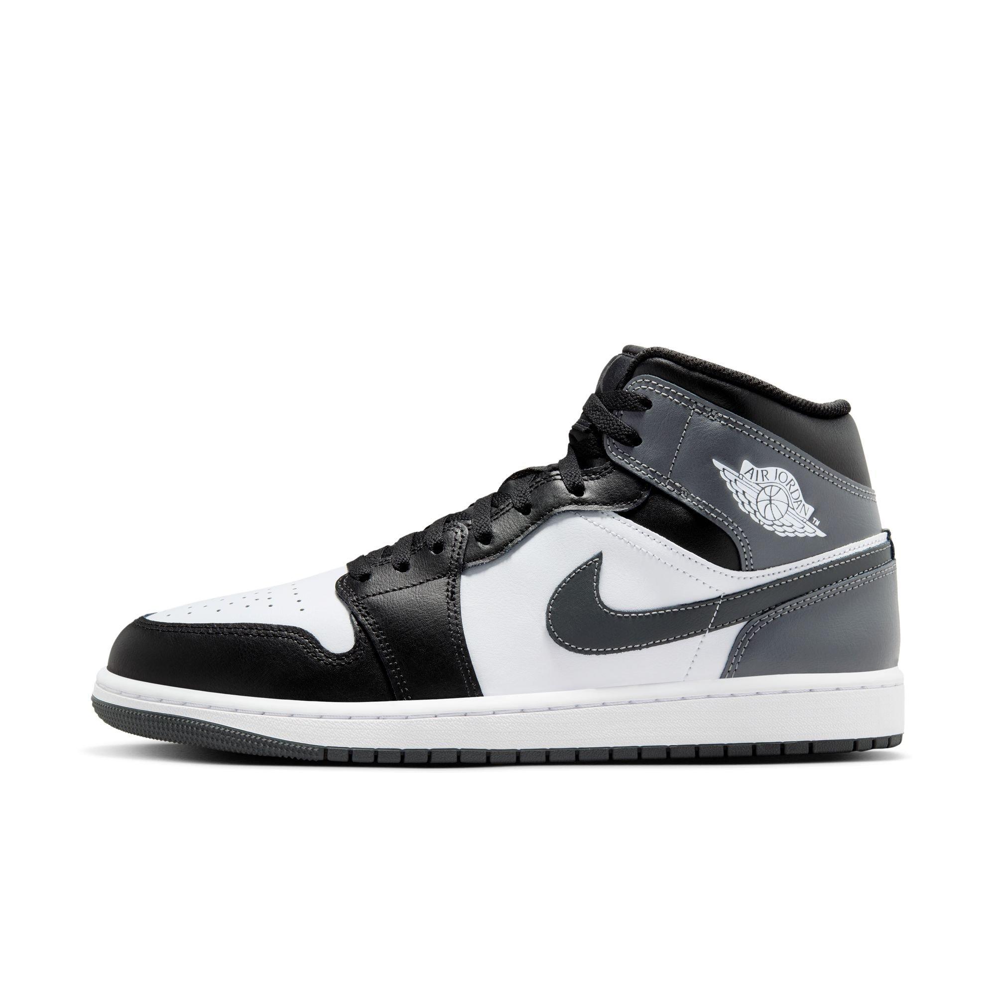 Jordan 1 Mid "Black/Iron Grey/White" Men's Shoe - BLACK/GREY/WHITE Thumbnail View 3
