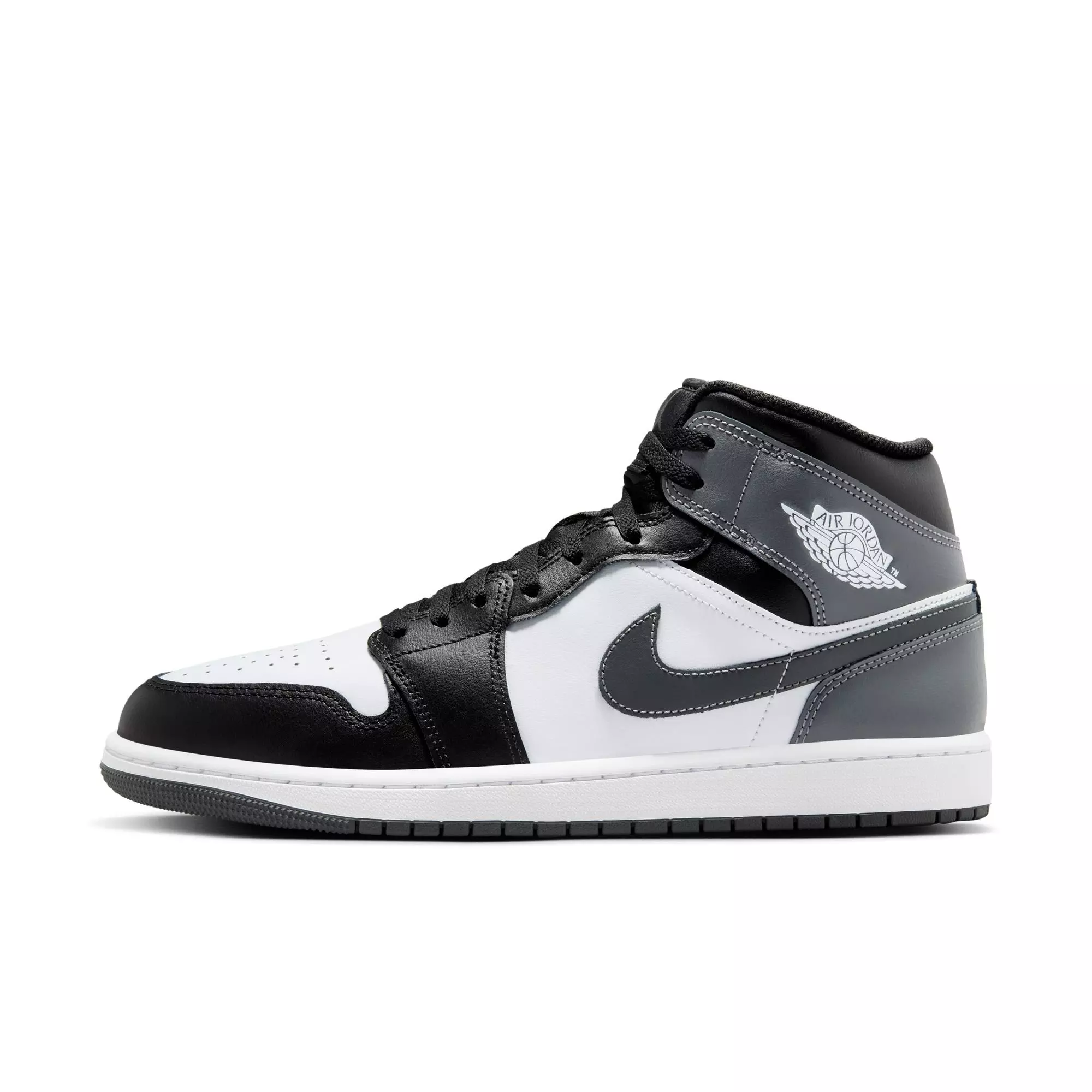 Jordan 1 Mid "Black/Iron Grey/White" Men's Shoe - BLACK/GREY/WHITE