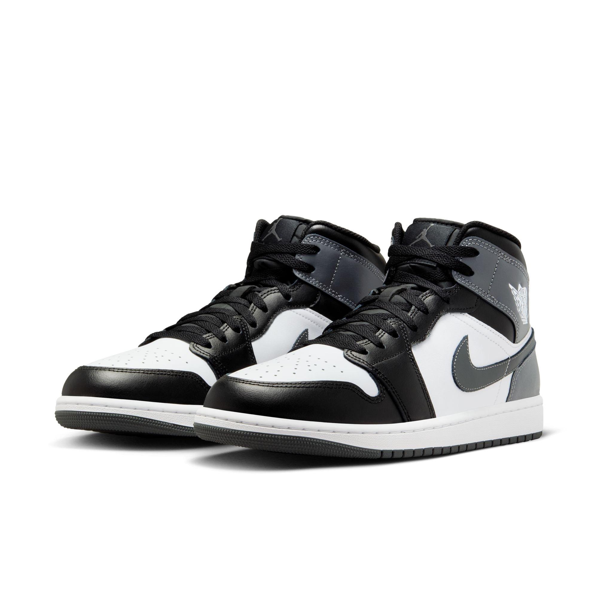 Jordan 1 Mid "Black/Iron Grey/White" Men's Shoe - BLACK/GREY/WHITE Thumbnail View 5