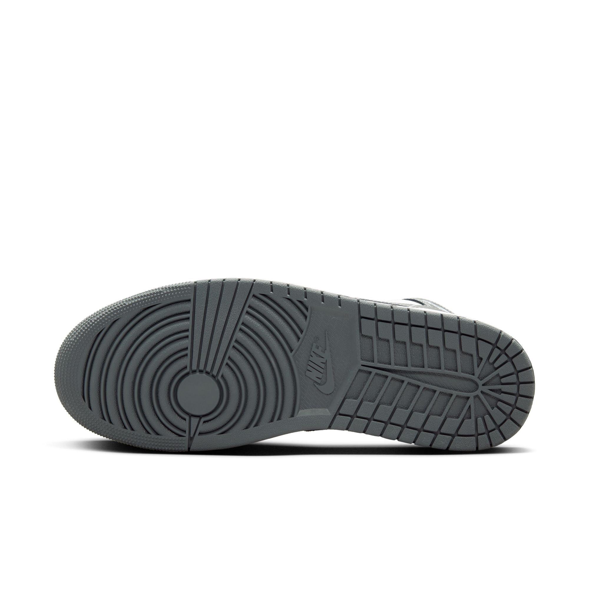 Jordan 1 Mid "Black/Iron Grey/White" Men's Shoe - BLACK/GREY/WHITE Thumbnail View 9