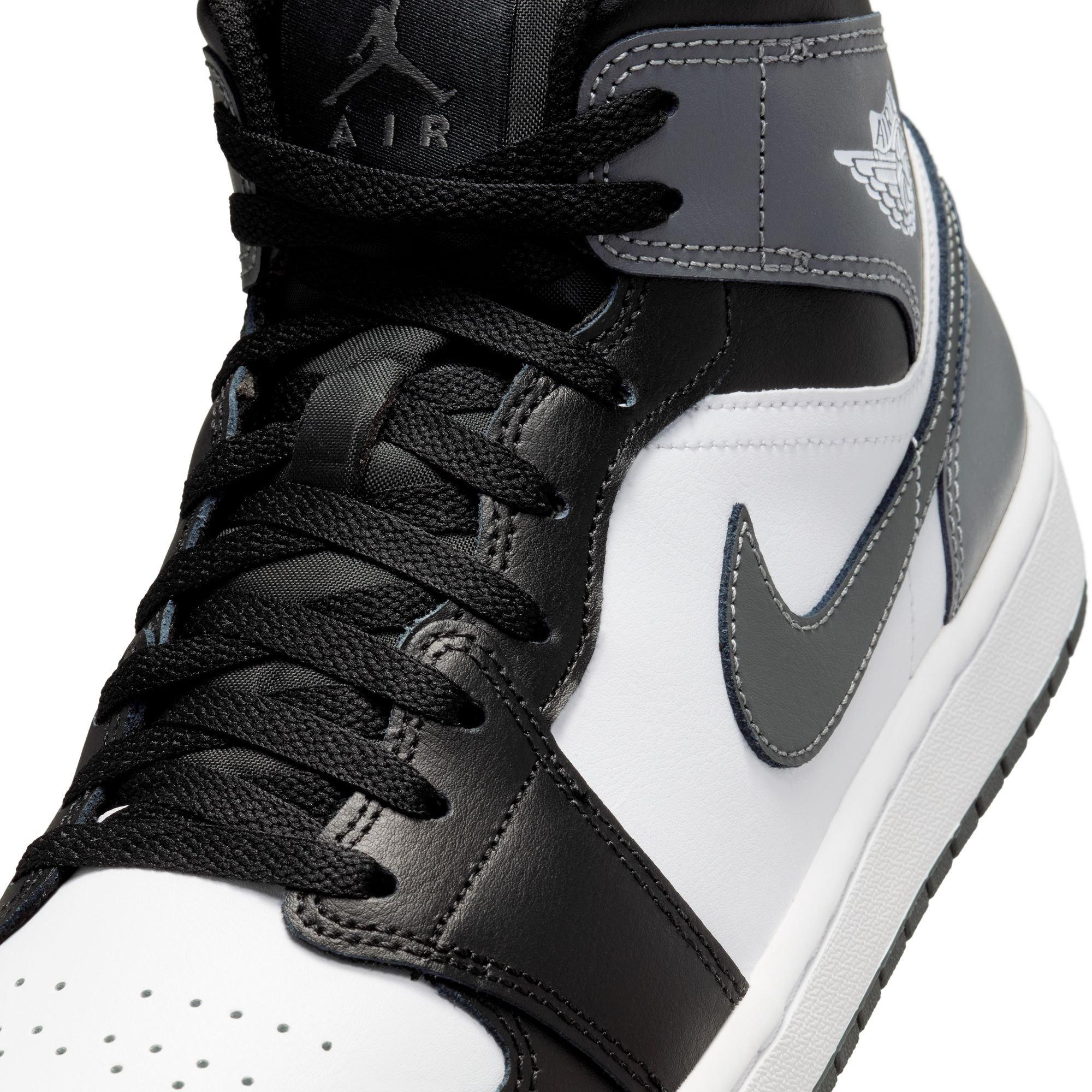 Jordan 1 Mid "Black/Iron Grey/White" Men's Shoe - BLACK/GREY/WHITE Thumbnail View 10