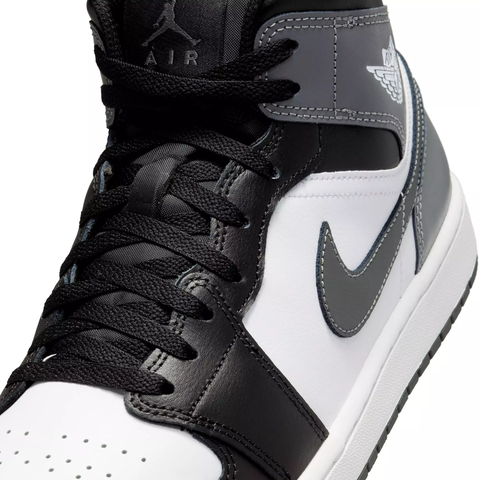 Jordan 1 Mid "Black/Iron Grey/White" Men's Shoe - BLACK/GREY/WHITE
