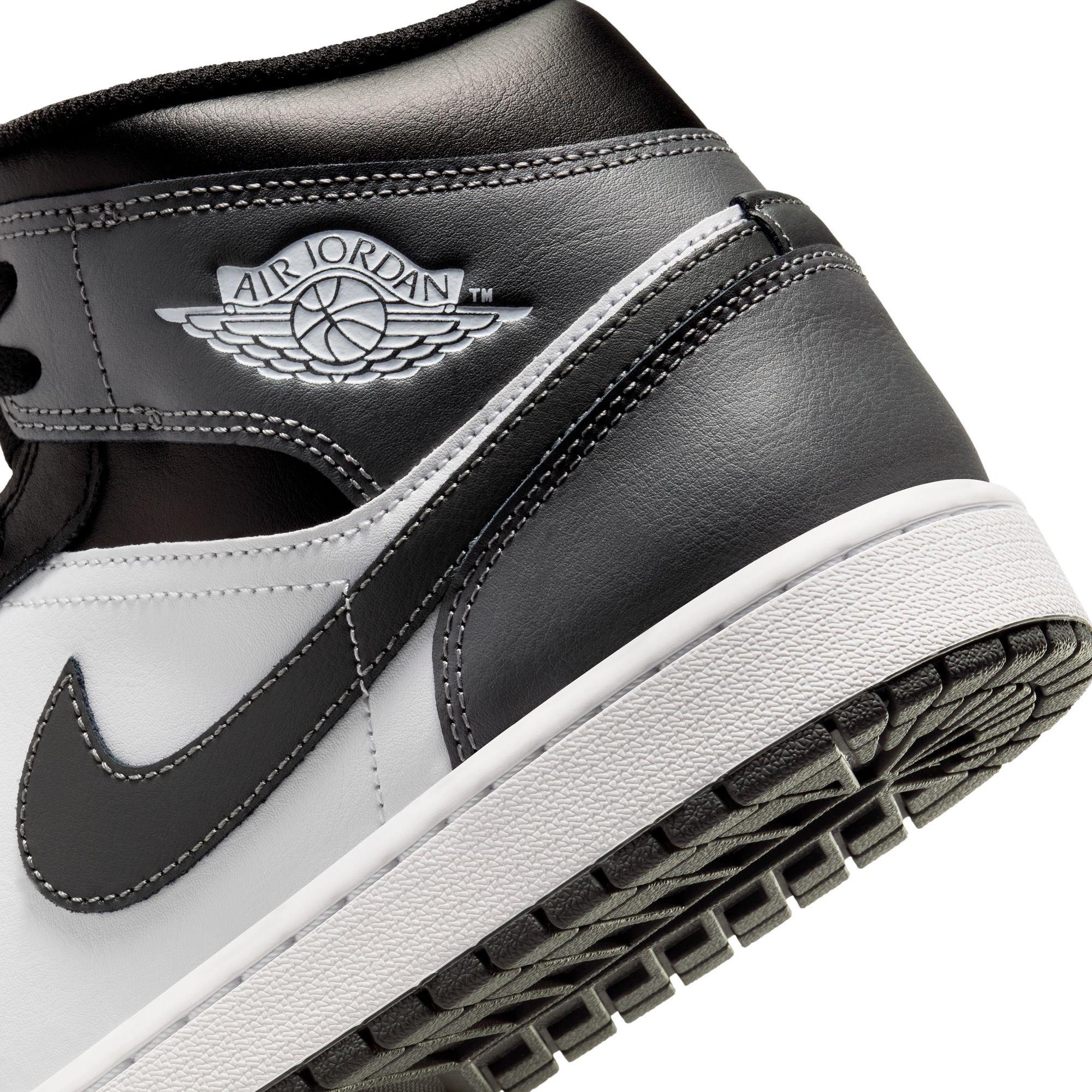 Jordan 1 Mid "Black/Iron Grey/White" Men's Shoe - BLACK/GREY/WHITE Thumbnail View 11