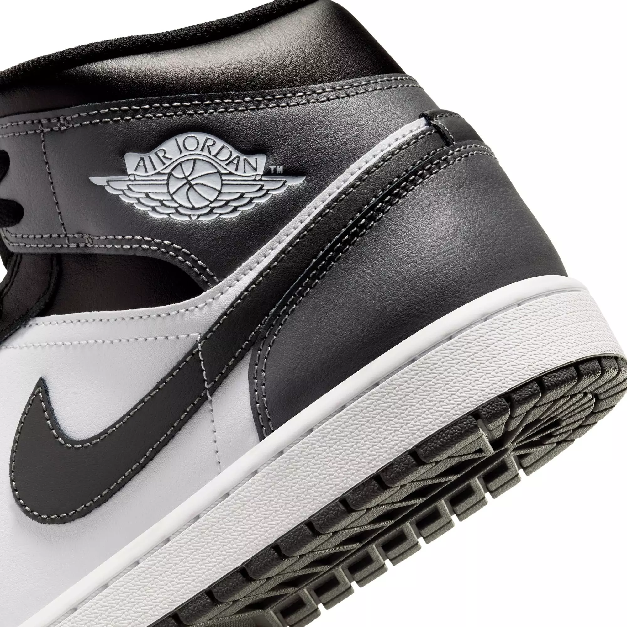 Jordan 1 Mid "Black/Iron Grey/White" Men's Shoe - BLACK/GREY/WHITE