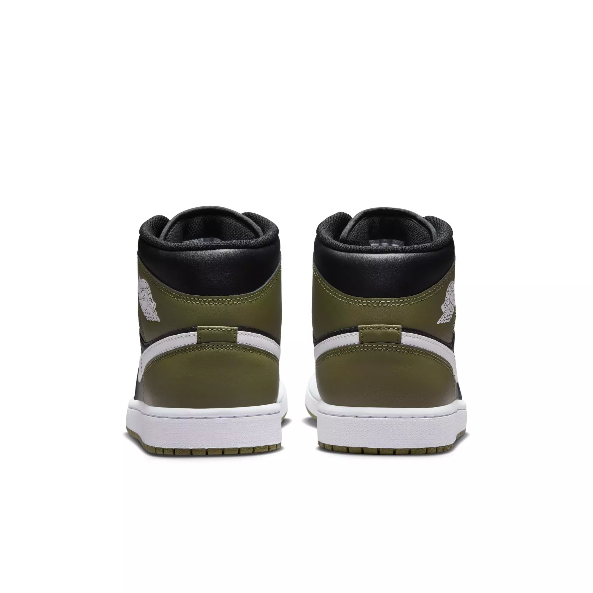 Jordan 1 Mid "Black/White/Medium Olive/Sail" Men's Shoe - BLACK/OLIVE