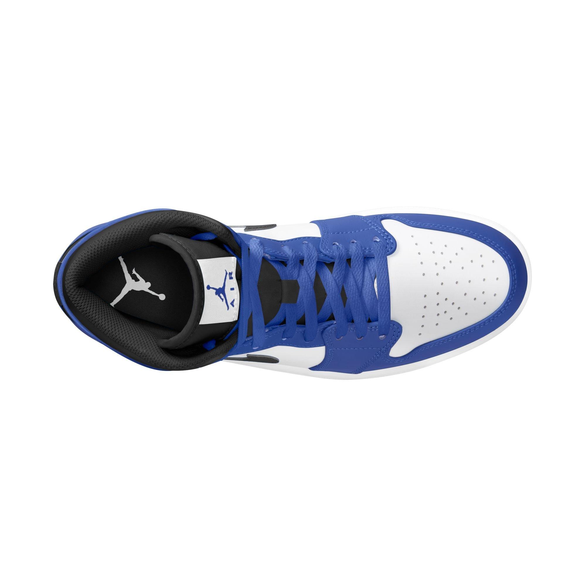 Game Royal/Black/White Leather Jordan Mid Shoe Hibbett