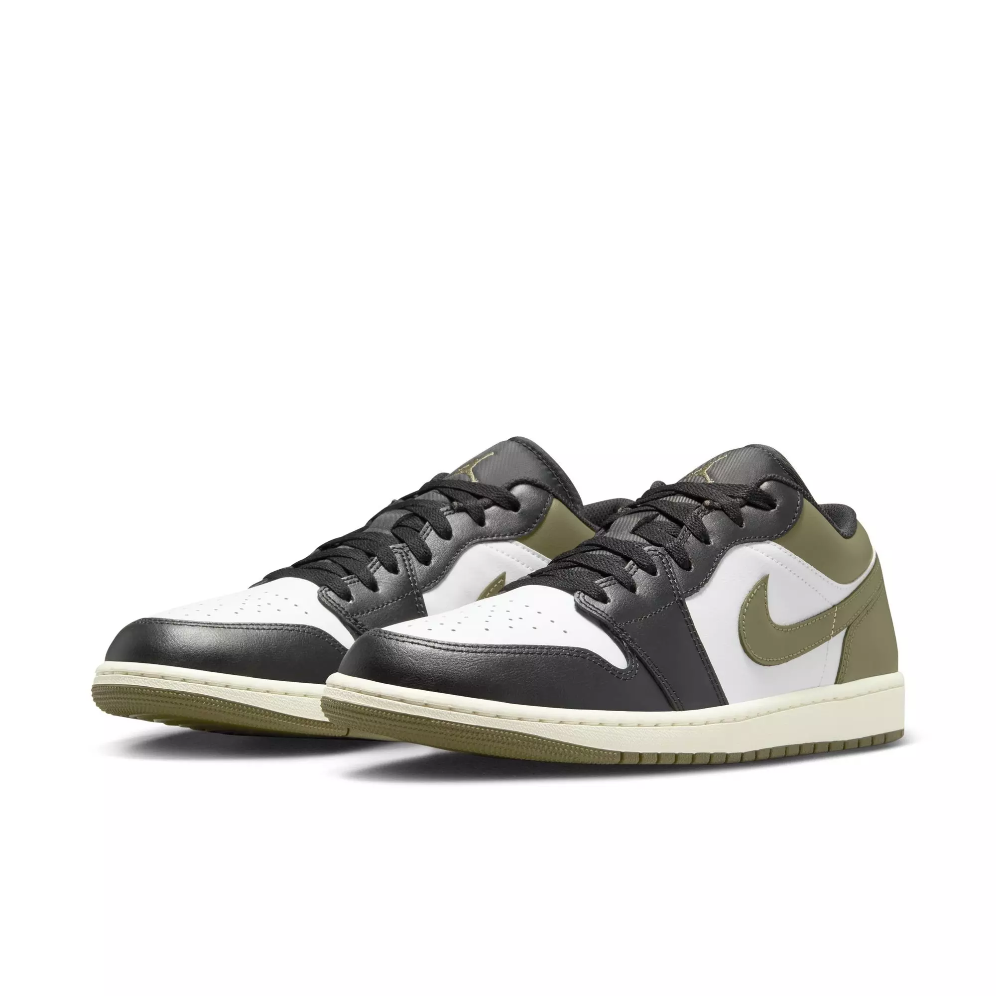 Jordan 1 Low "Black/White/Medium Olive" Men's Shoe - BLACK/WHITE/GREEN
