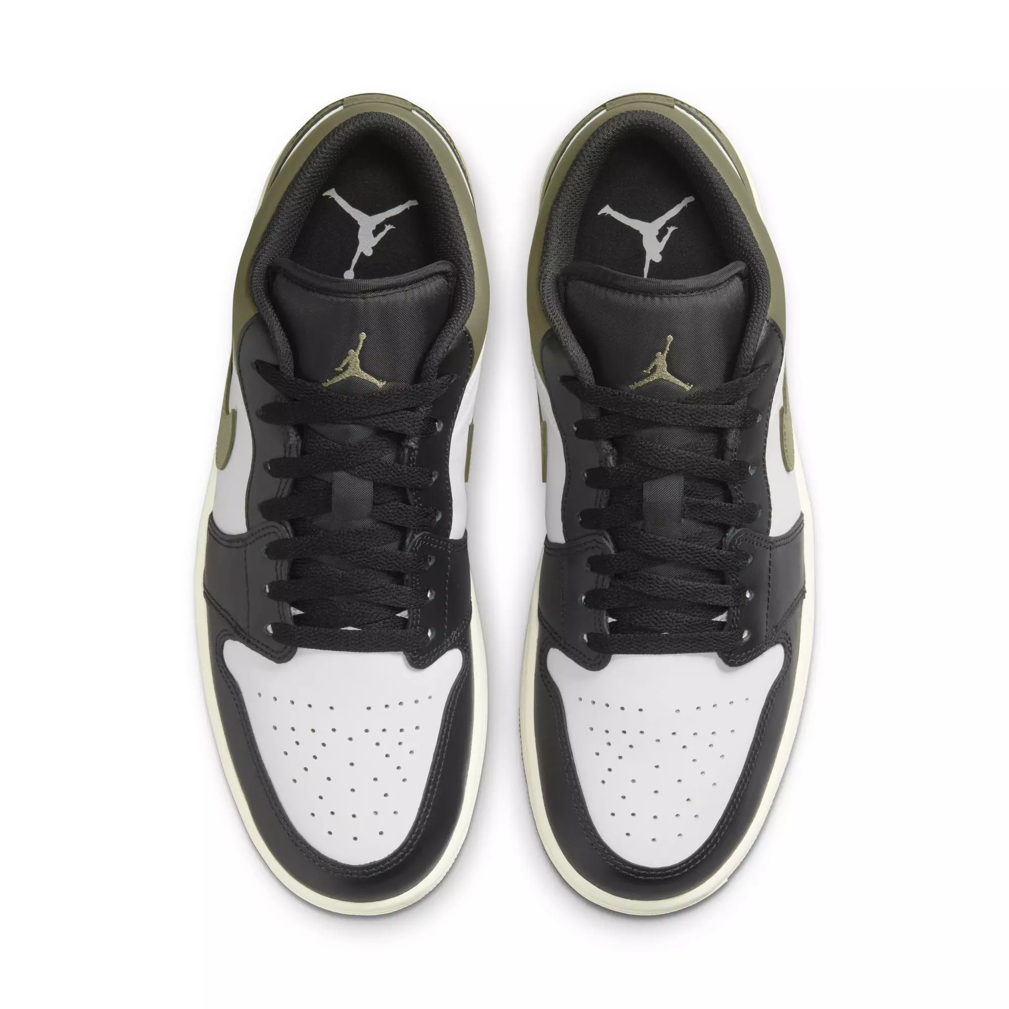 Jordan 1 Low "Black/White/Medium Olive" Men's Shoe - BLACK/WHITE/GREEN