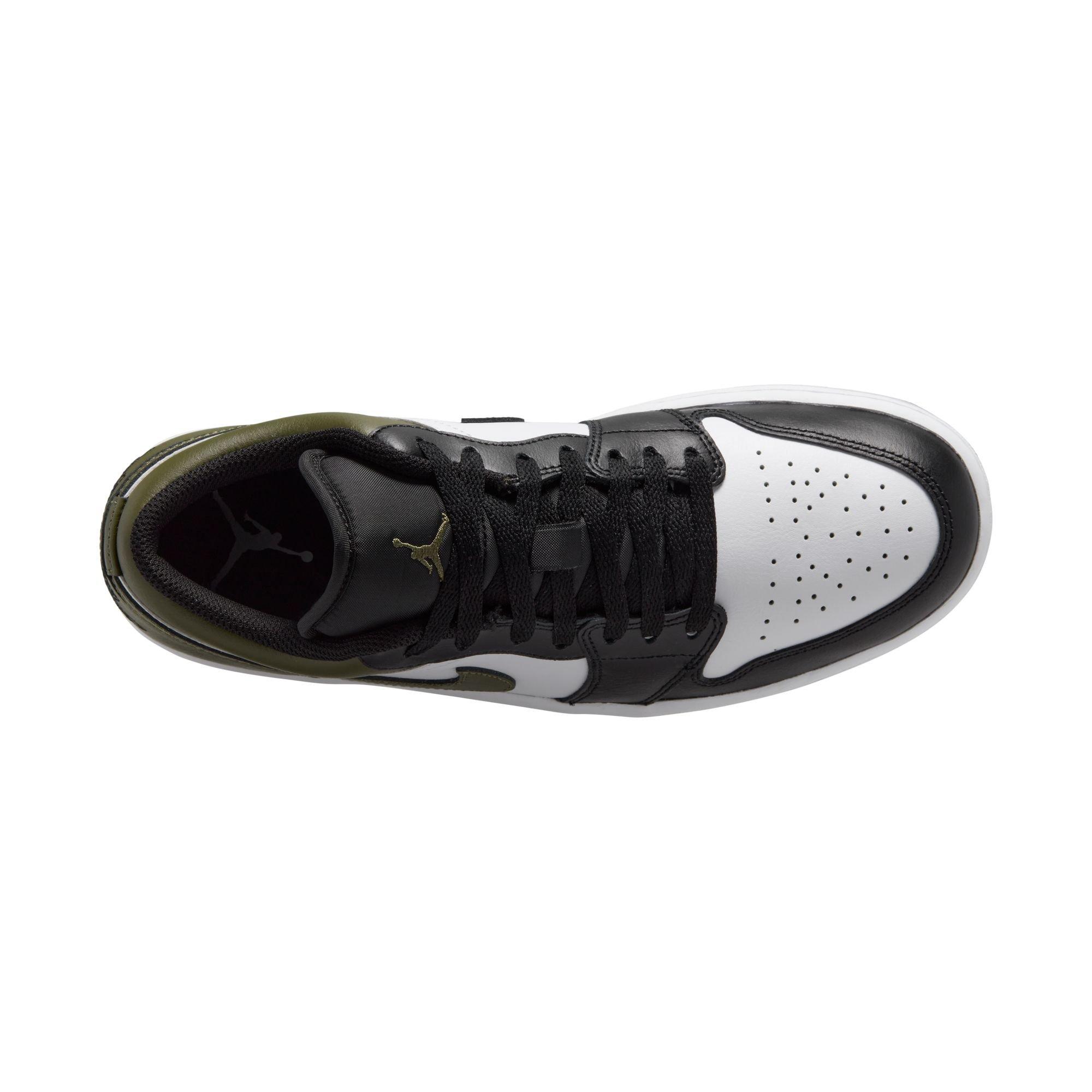 Jordan 1 Low Men's "Black/White/Medium Olive" Shoe