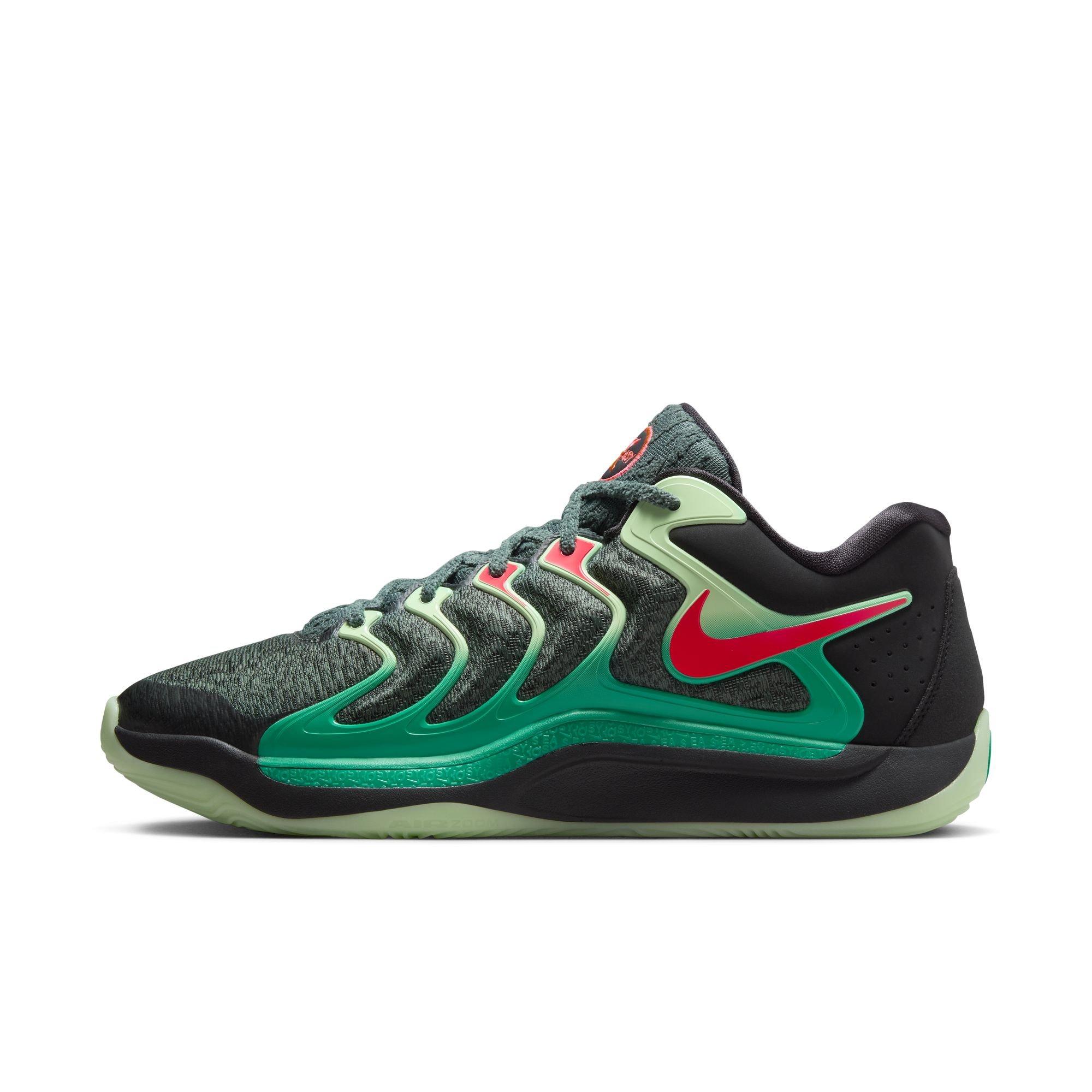 Nike KD17 "Easy Money Sniper" Men's Basketball Shoe - BLACK/BRIGHT CRIMSON/VINTAGE GREEN Thumbnail View 9